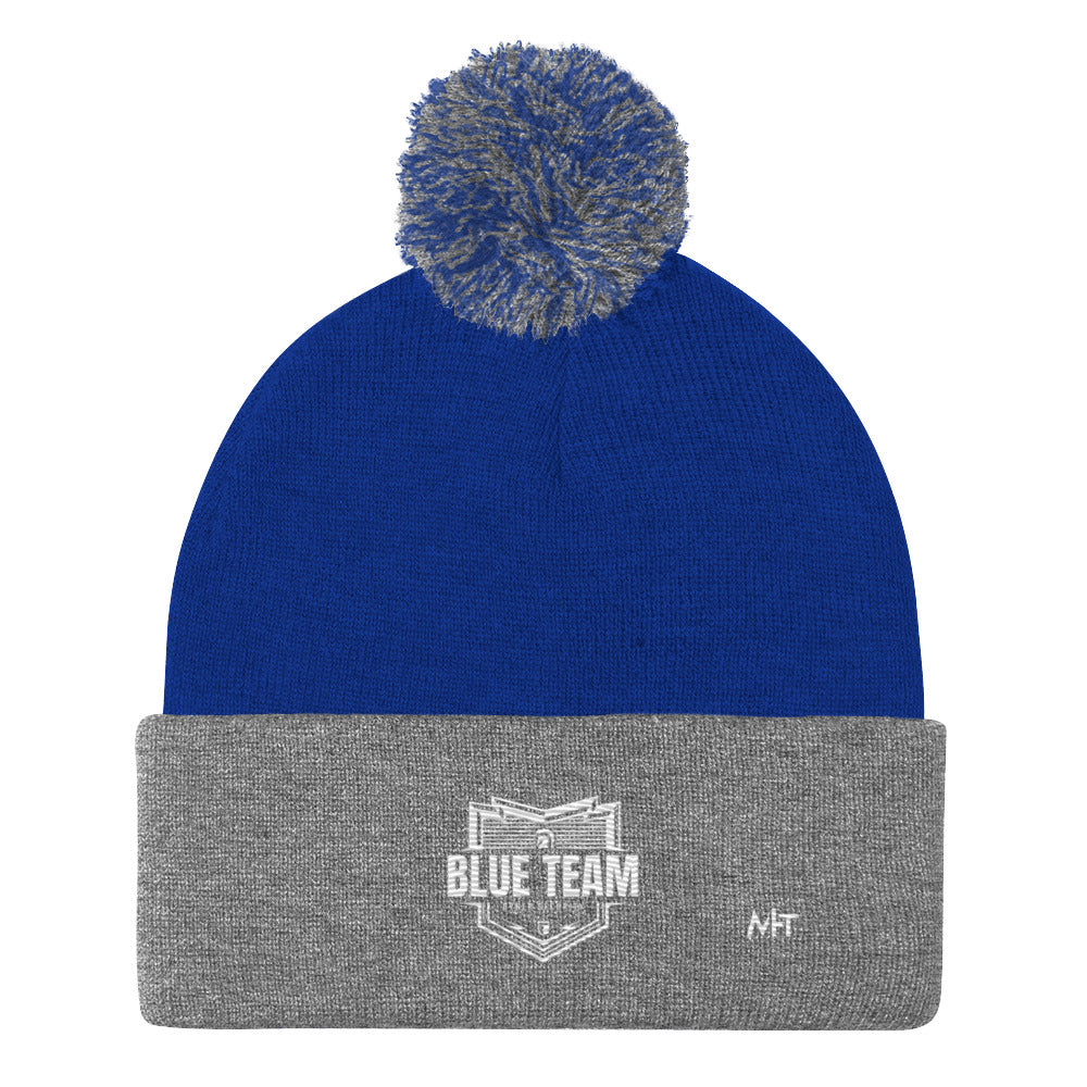 Cyber Security Blue Team V1 - Pom-Pom Beanie by DarkByteGear
