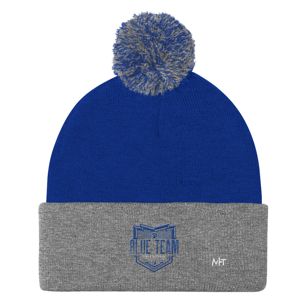Cyber Security Blue Team V13 - Pom-Pom Beanie by DarkByteGear