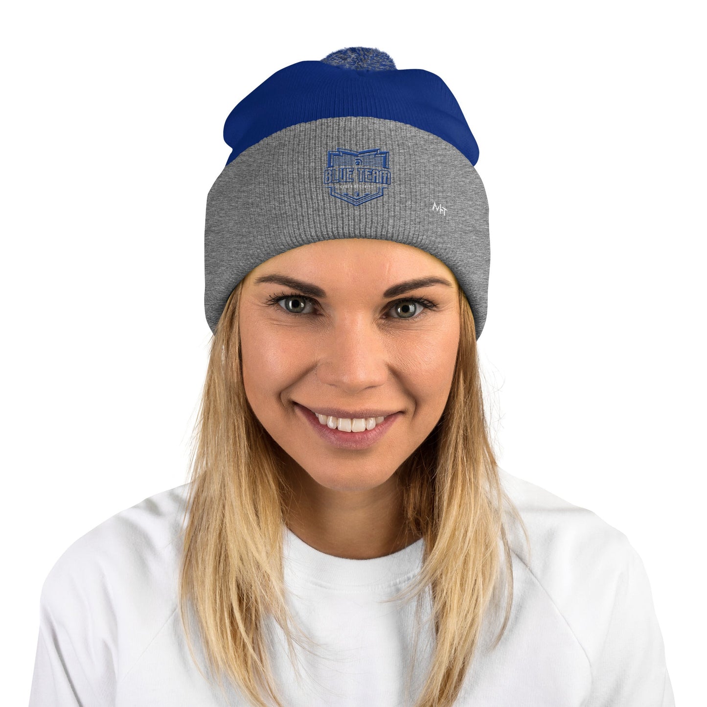 Cyber Security Blue Team 16 - Pom-Pom Beanie by DarkByteGear