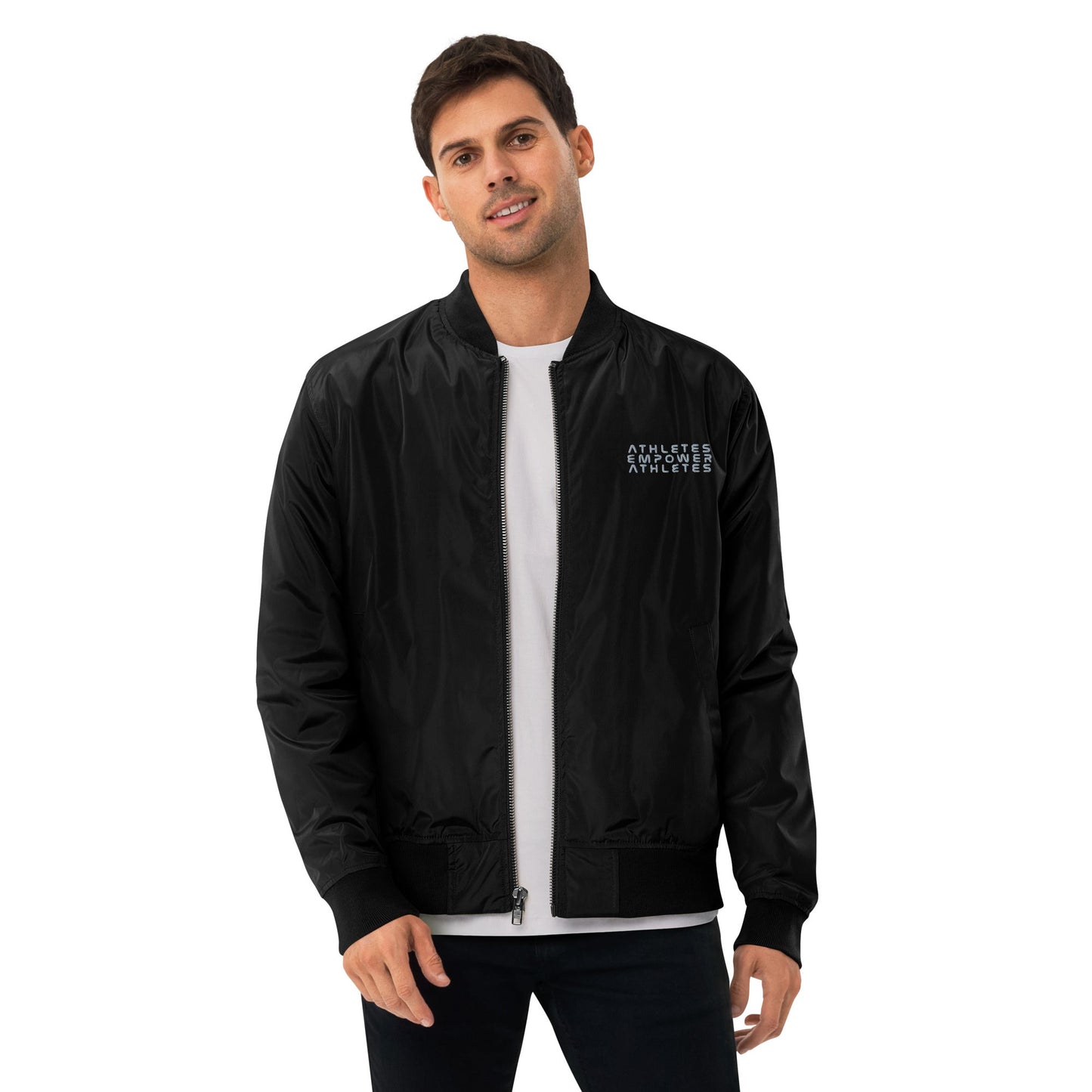 Athletes Empower Athletes - Premium recycled bomber jacket by DarkByteGear