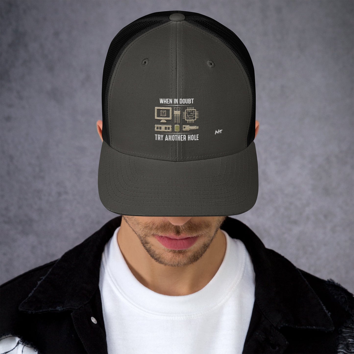 When in doubt, Try another hole V1 - Trucker Cap by DarkByteGear