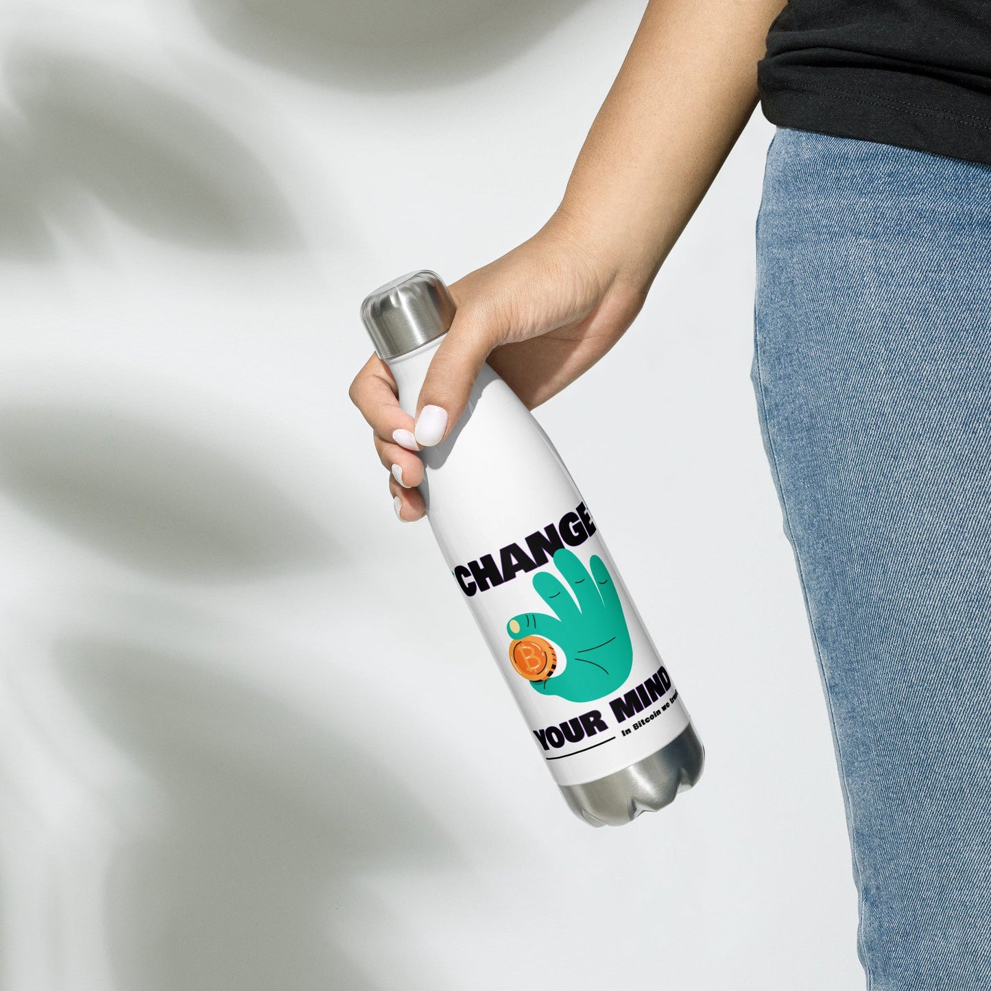 Change your mind in Bitcoin we Trust - Stainless Steel Water Bottle by DarkByteGear