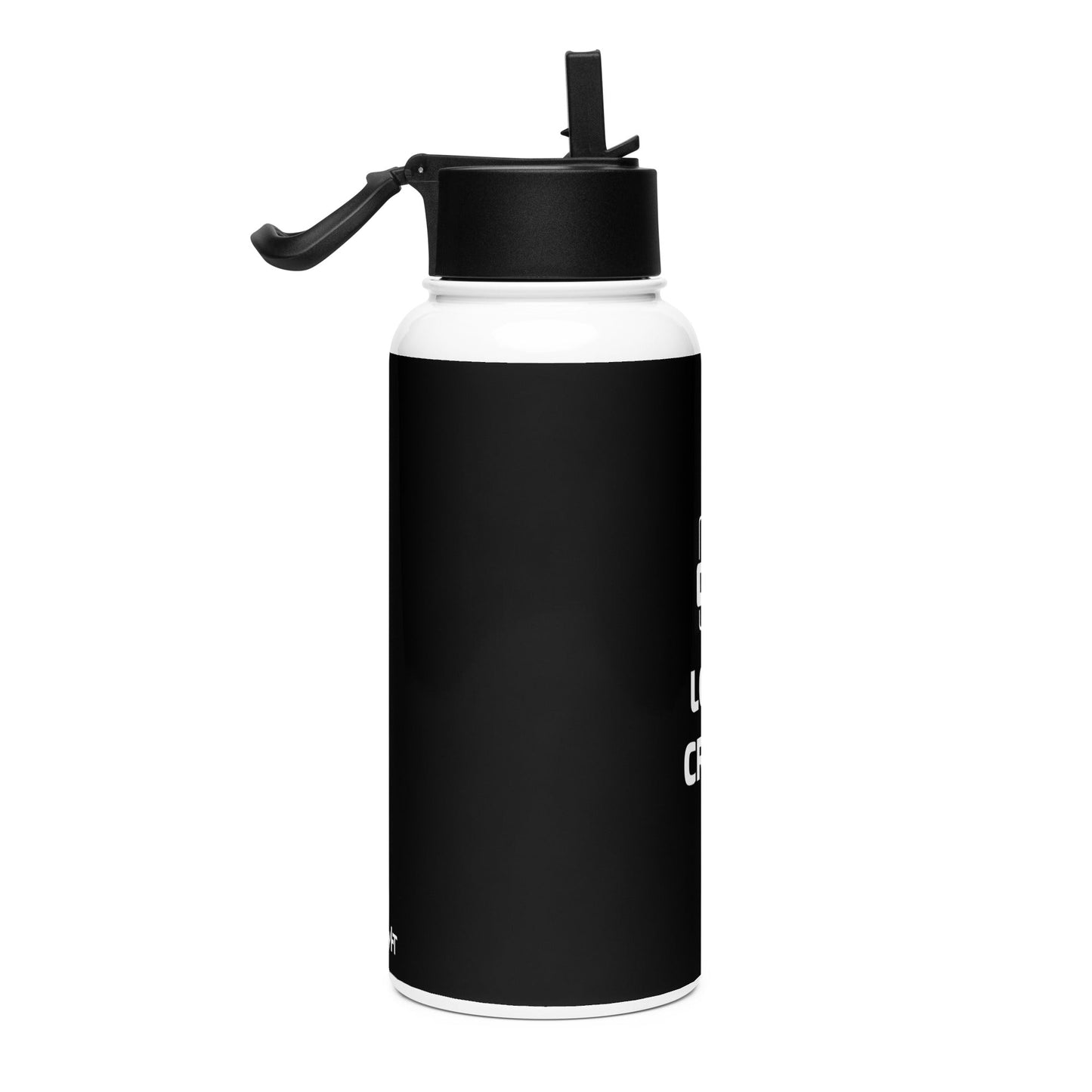 No Logs No Crime - Stainless steel water bottle with a straw lid by DarkByteGear