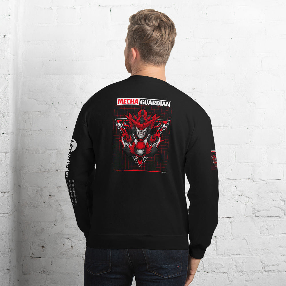Red Mecha Guardian - Unisex Sweatshirt (all side print) by DarkByteGear