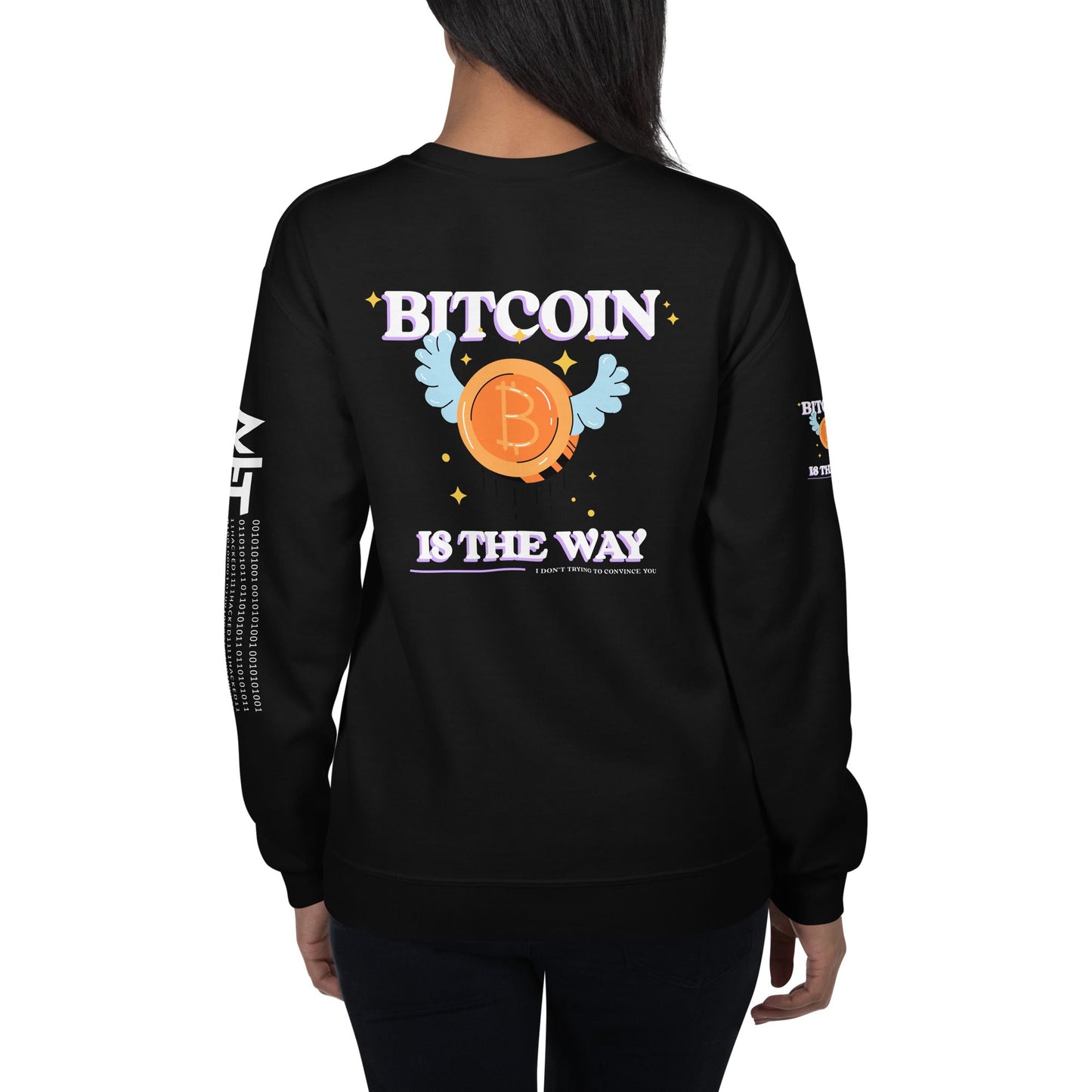 Bitcoin is the way - Unisex Sweatshirt (back print) by DarkByteGear