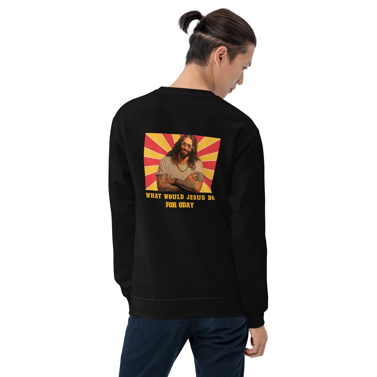 What would Jesus do for 0day v1 - Unisex Sweatshirt ( Back Print ) by DarkByteGear