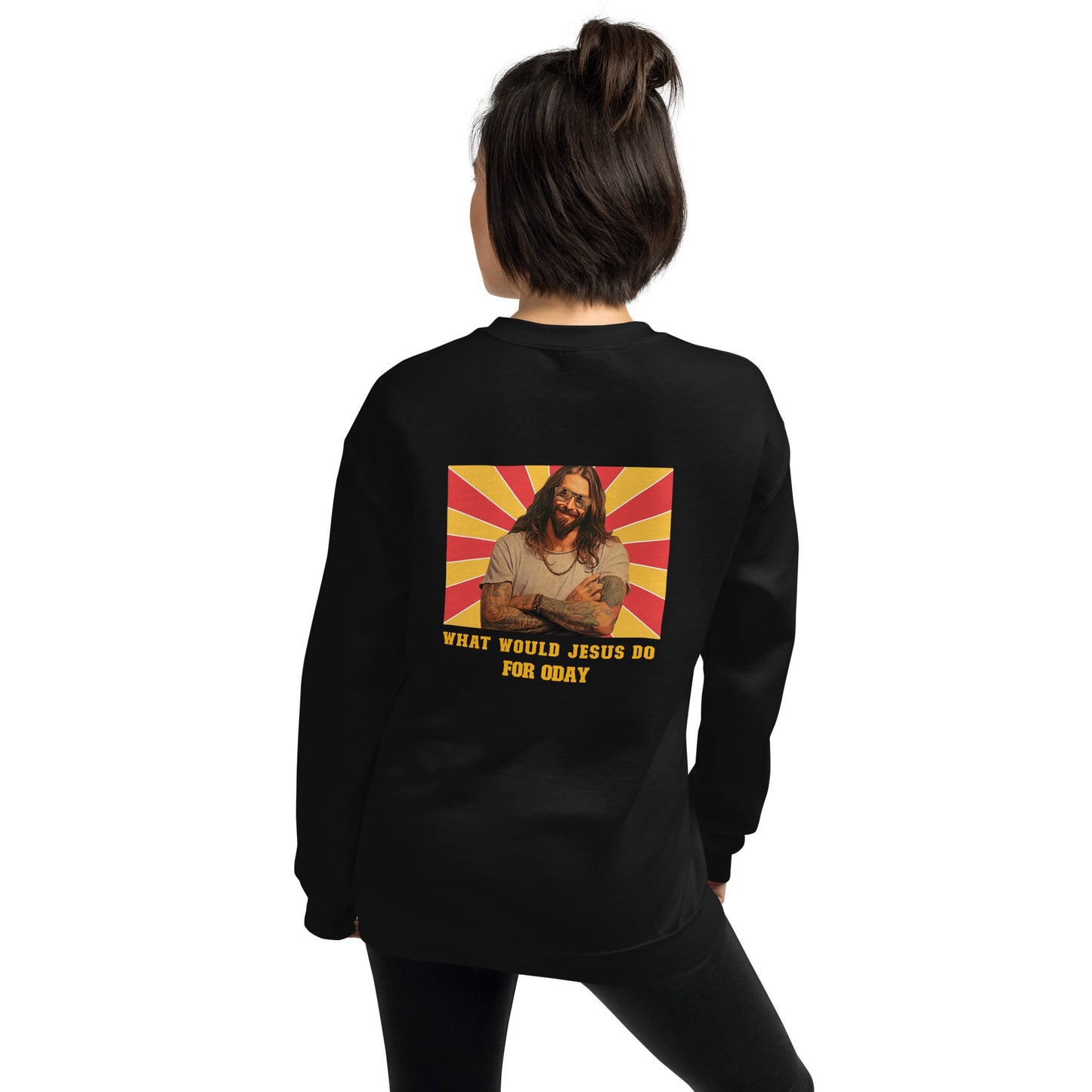 What would Jesus do for 0day v1 - Unisex Sweatshirt ( Back Print ) by DarkByteGear