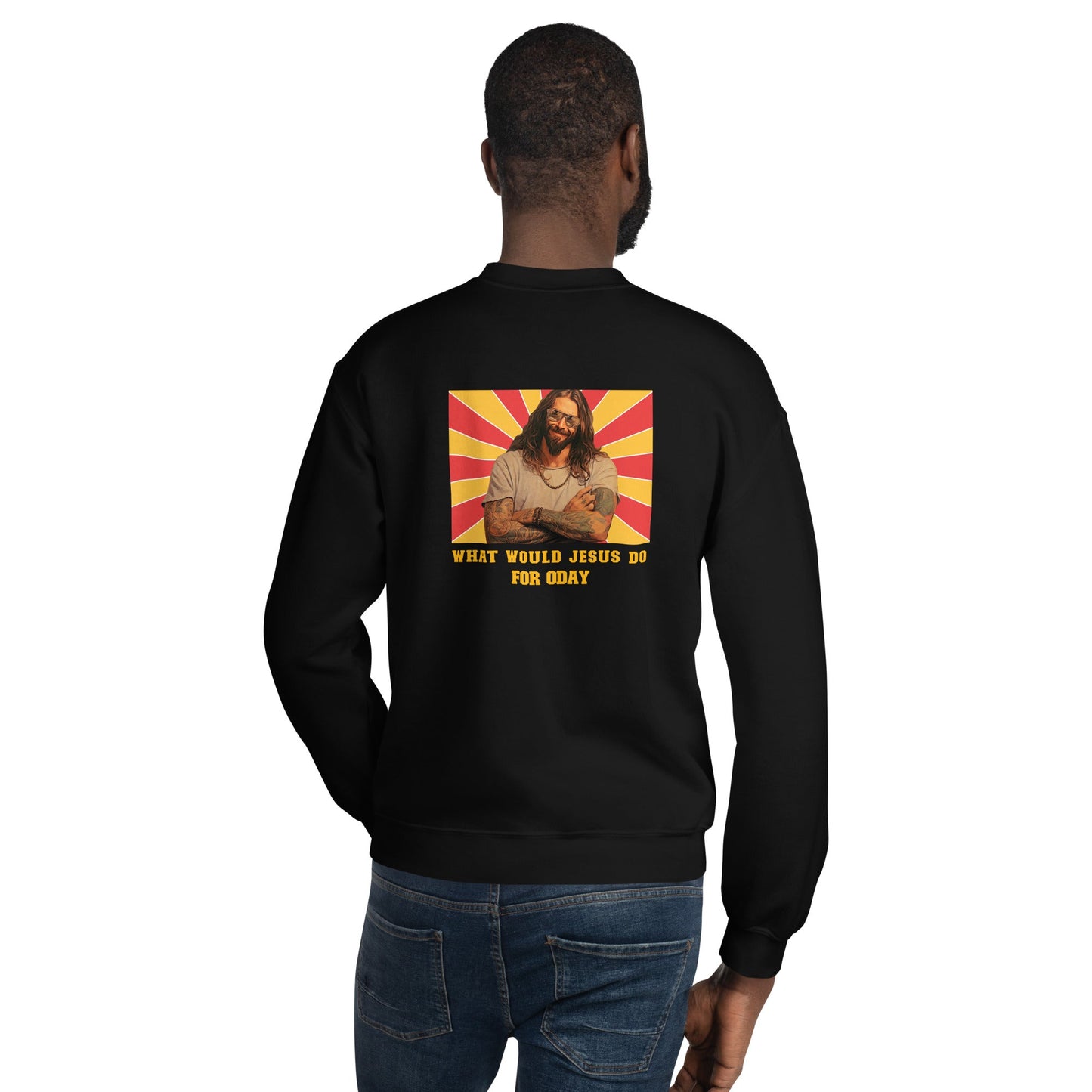 What would Jesus do for 0day v1 - Unisex Sweatshirt ( Back Print ) by DarkByteGear