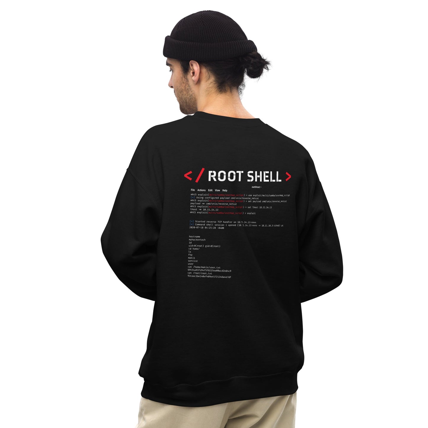 Root Shell - Unisex Sweatshirt ( Back Print ) by DarkByteGear