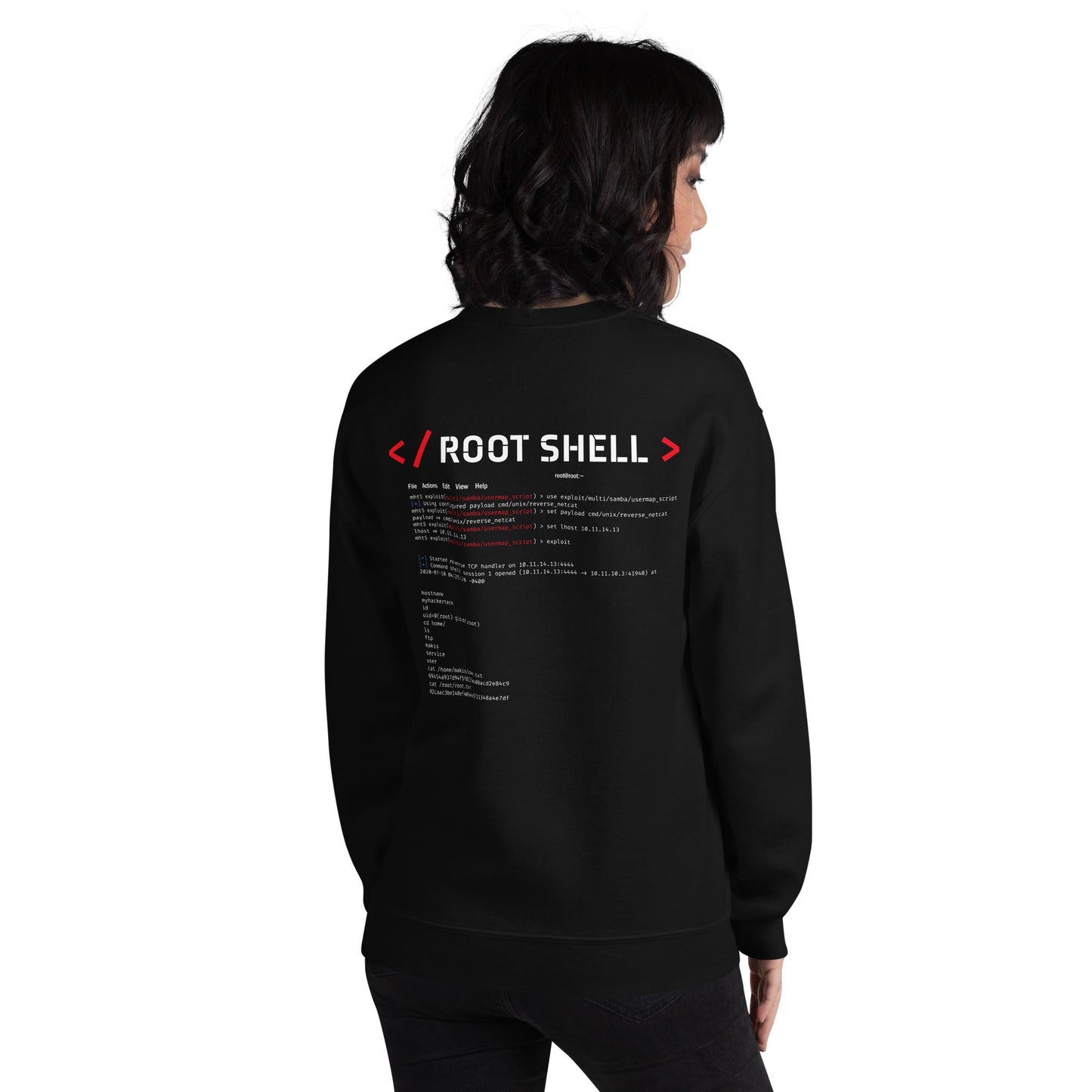 Root Shell - Unisex Sweatshirt ( Back Print ) by DarkByteGear