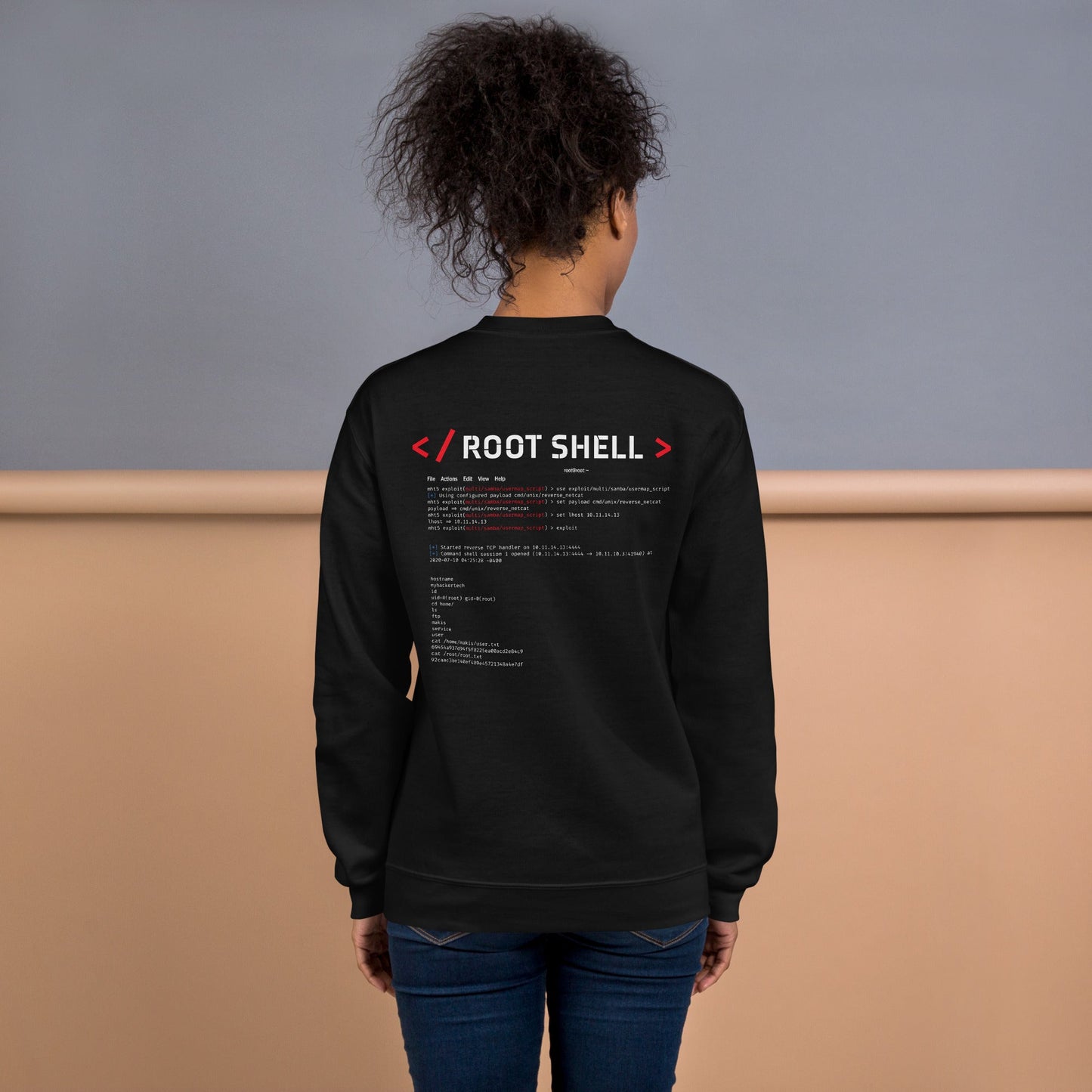 Root Shell - Unisex Sweatshirt ( Back Print ) by DarkByteGear