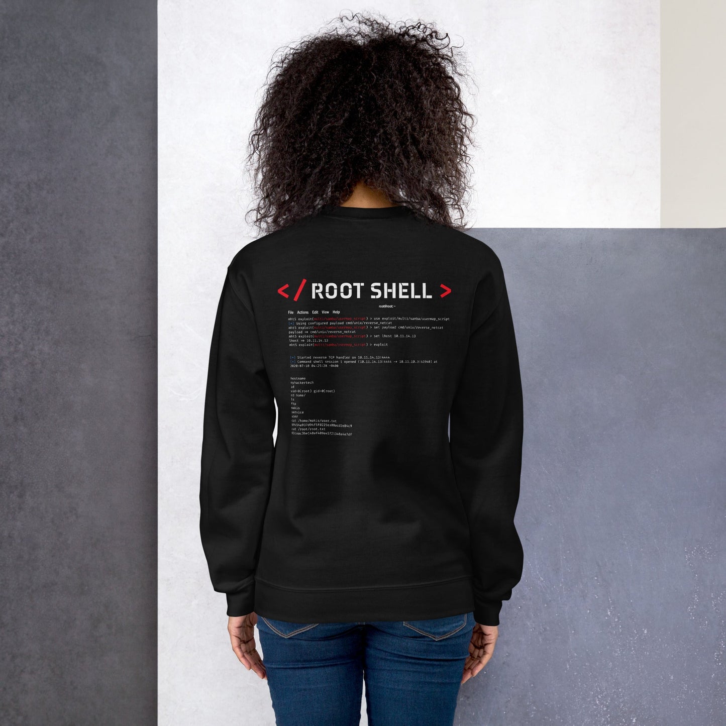 Root Shell - Unisex Sweatshirt ( Back Print ) by DarkByteGear