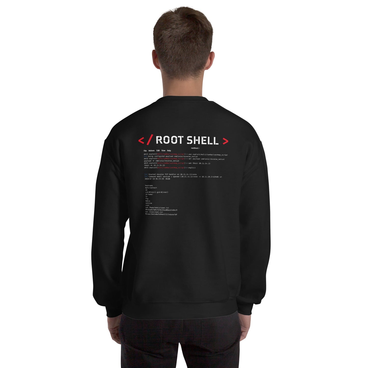 Root Shell - Unisex Sweatshirt ( Back Print ) by DarkByteGear
