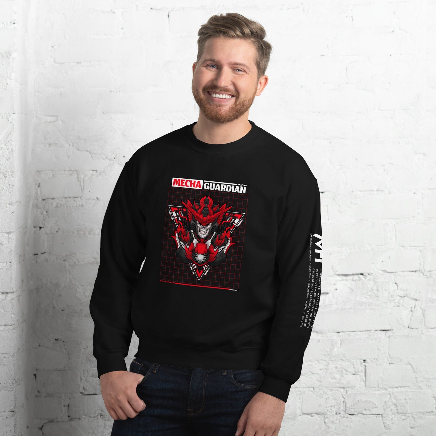Red Mecha Guardian - Unisex Sweatshirt by DarkByteGear