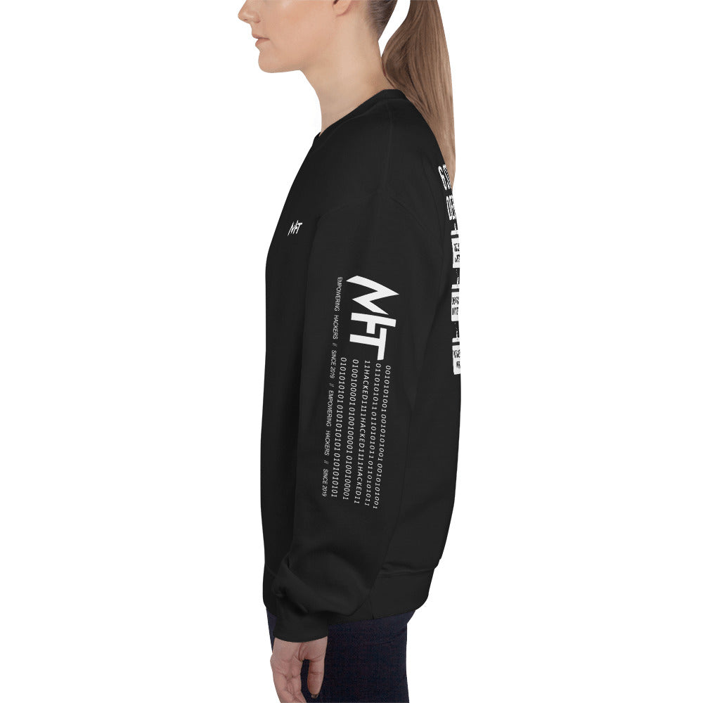 6 Stages of Debugging - Unisex Sweatshirt (back print) by DarkByteGear