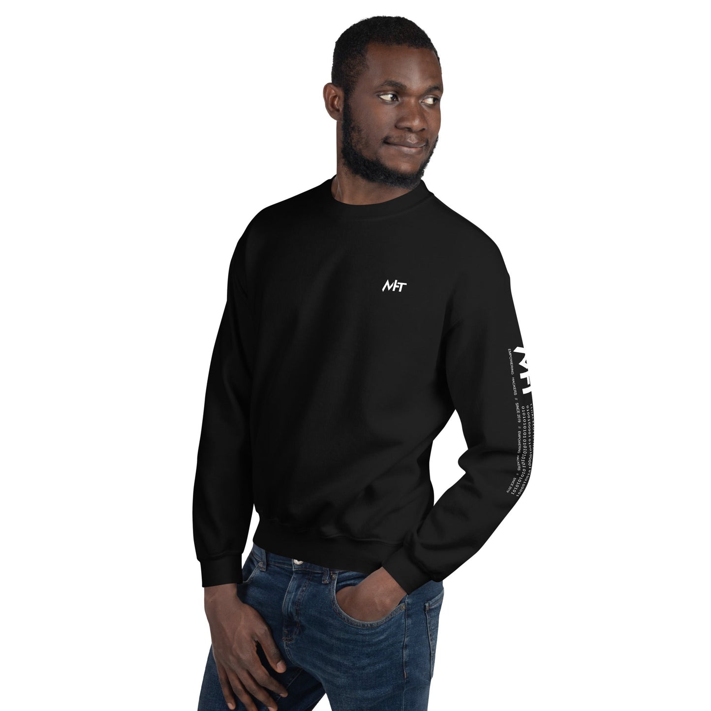 Your Lack of Bitcoin is Disturbing Unisex Sweatshirt ( Back Print ) by DarkByteGear