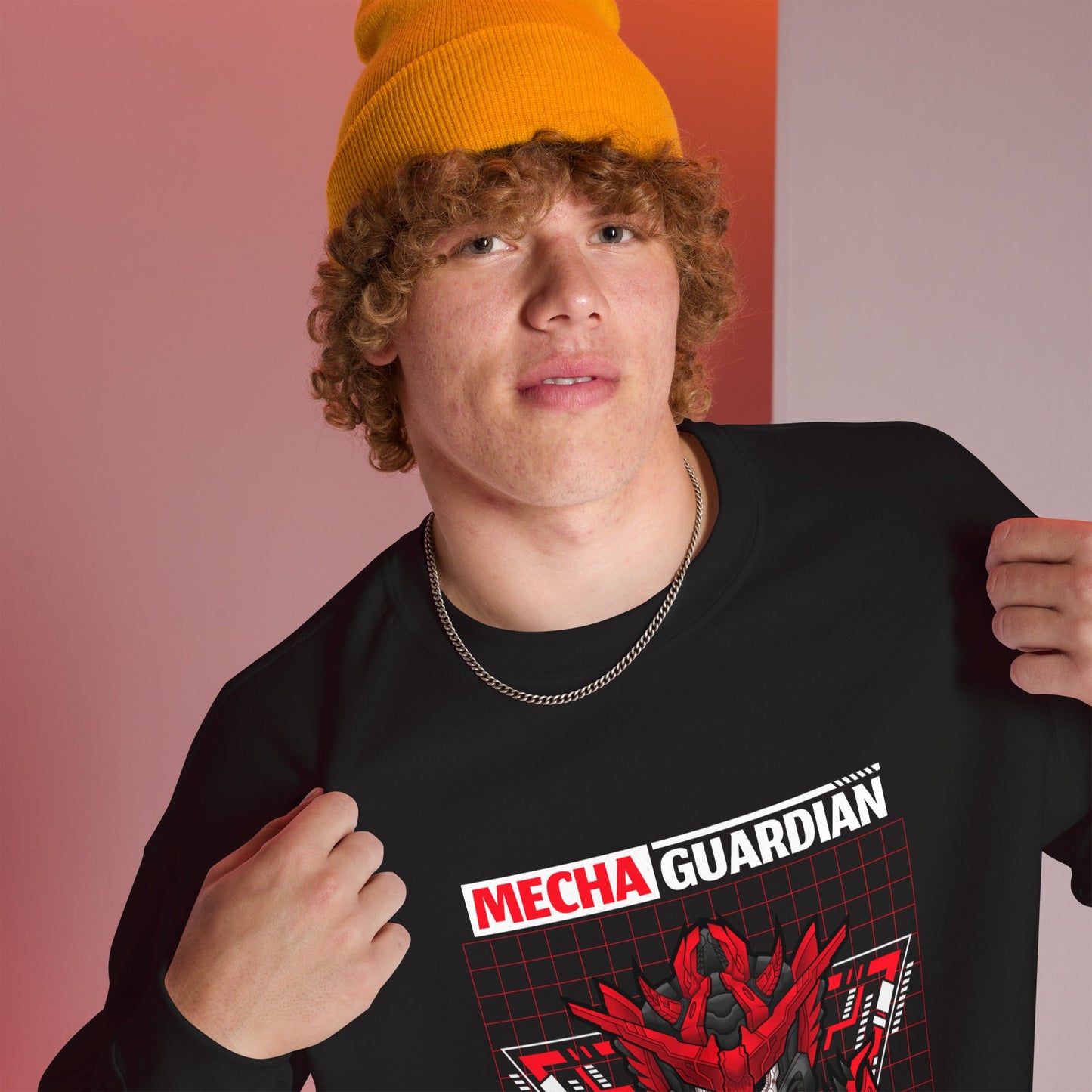 Red Mecha Guardian - Unisex Sweatshirt by DarkByteGear