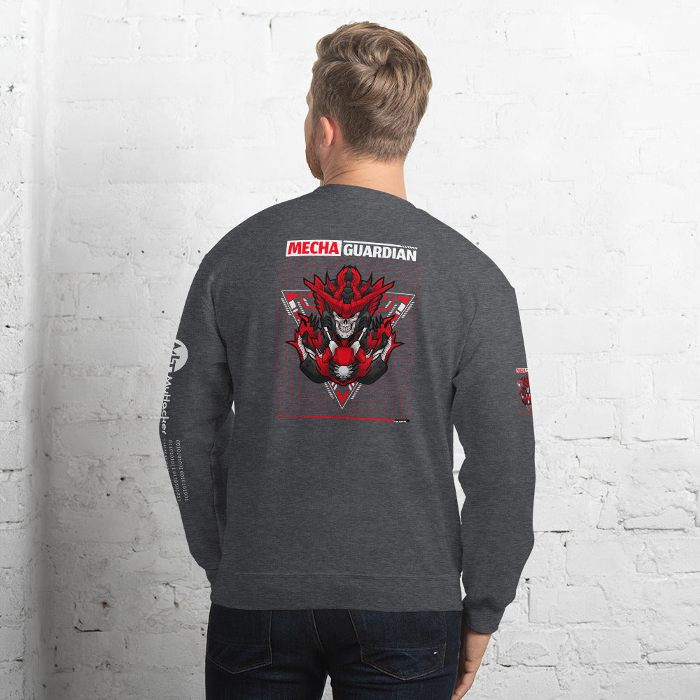 Red Mecha Guardian - Unisex Sweatshirt (all side print) by DarkByteGear