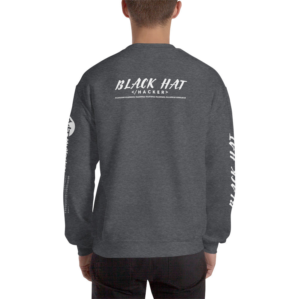 Black Hat Hacker V2 - Unisex Sweatshirt (all sides print) by DarkByteGear