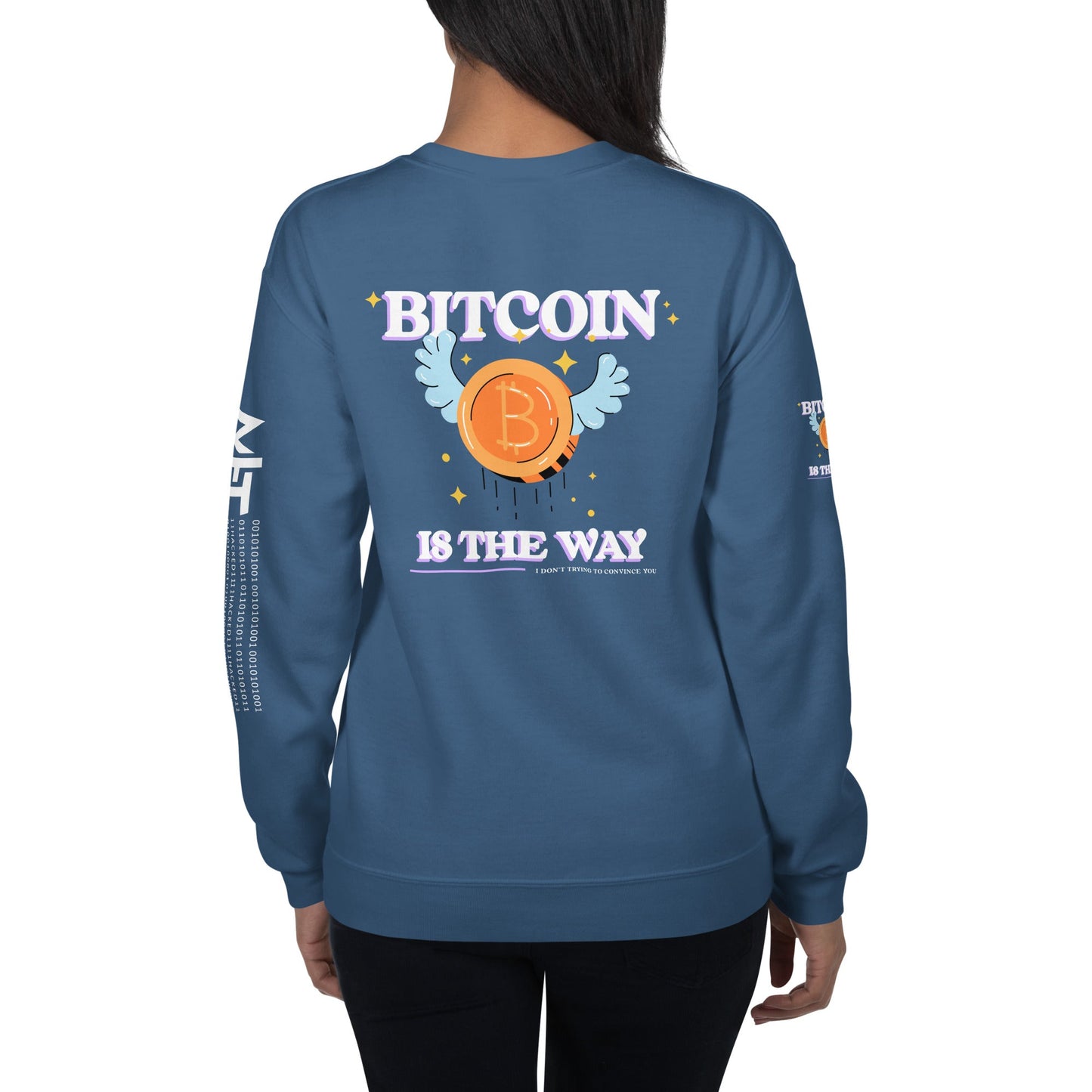 Bitcoin is the way - Unisex Sweatshirt (back print) by DarkByteGear