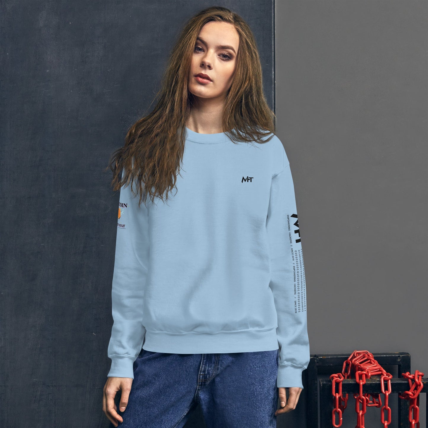 Bitcoin is the way - Unisex Sweatshirt (back print) by DarkByteGear