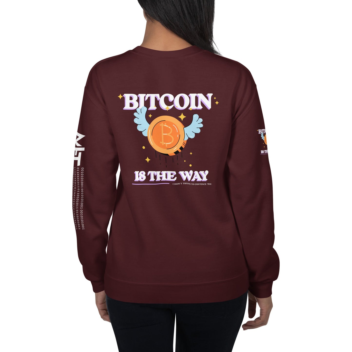 Bitcoin is the way - Unisex Sweatshirt (back print) by DarkByteGear