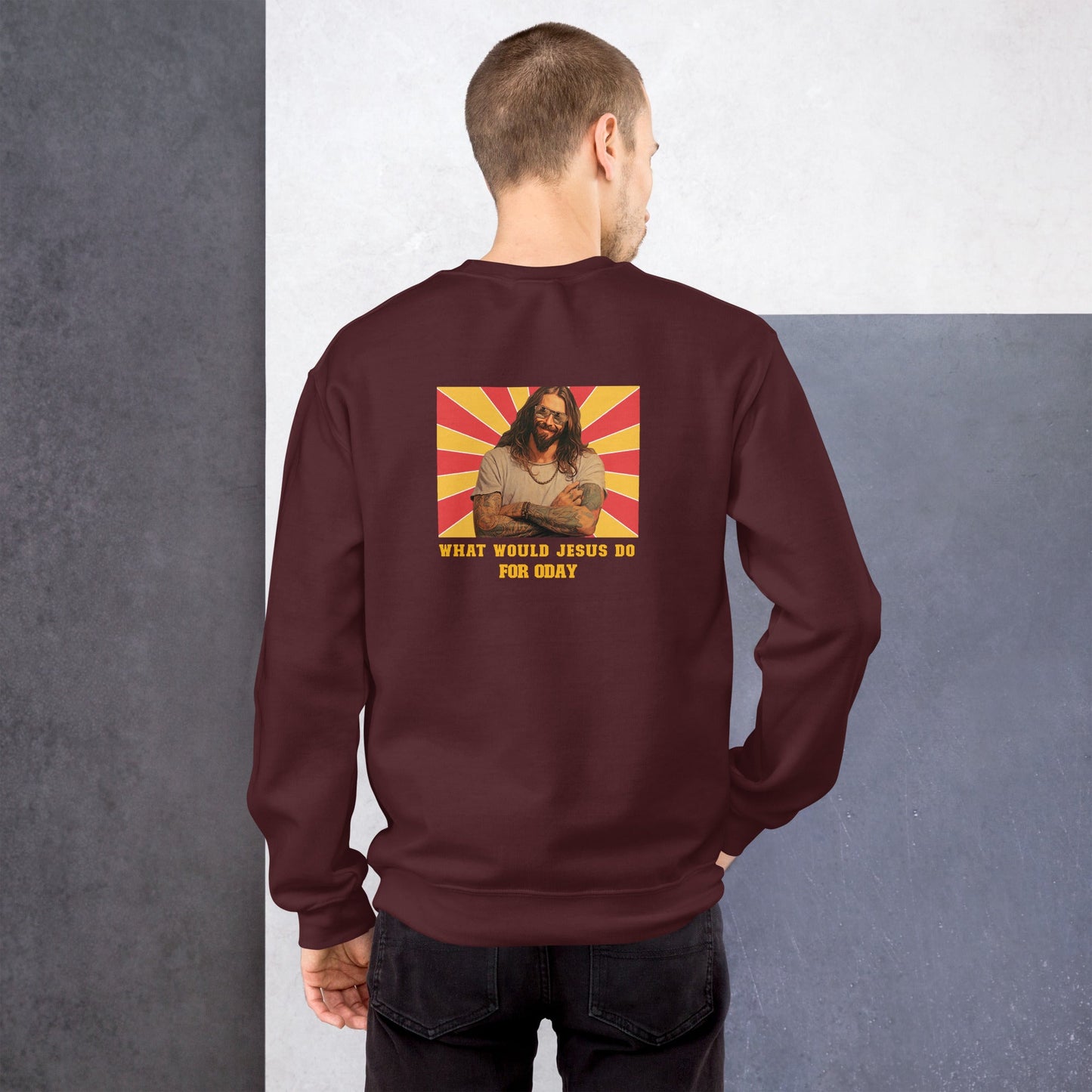 What would Jesus do for 0day v1 - Unisex Sweatshirt ( Back Print ) by DarkByteGear