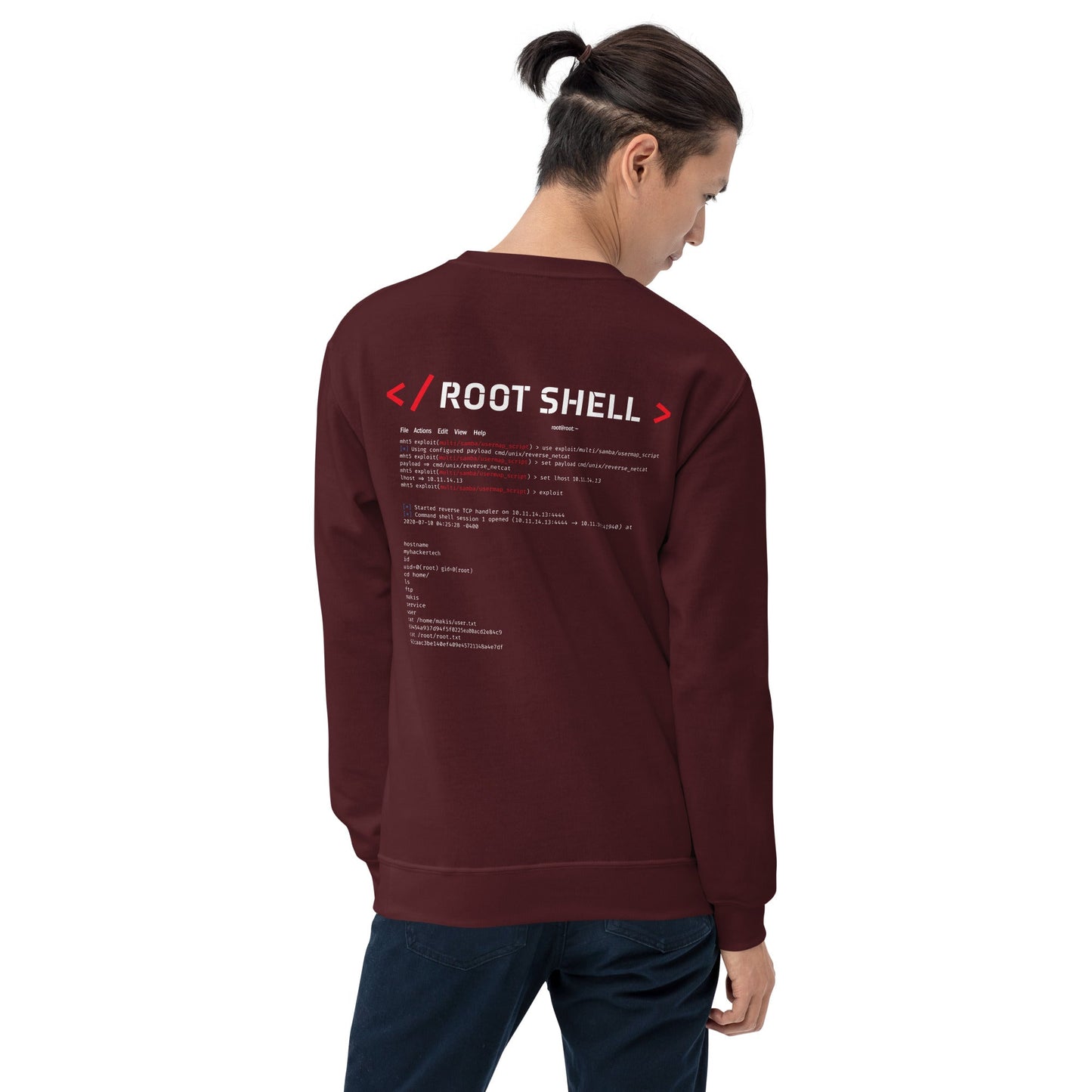 Root Shell - Unisex Sweatshirt ( Back Print ) by DarkByteGear