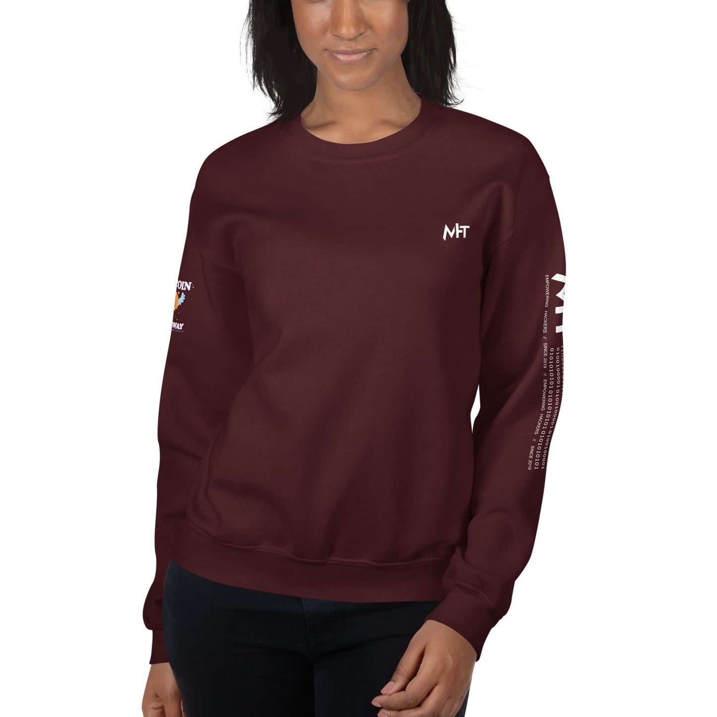 Bitcoin is the way - Unisex Sweatshirt (back print) by DarkByteGear