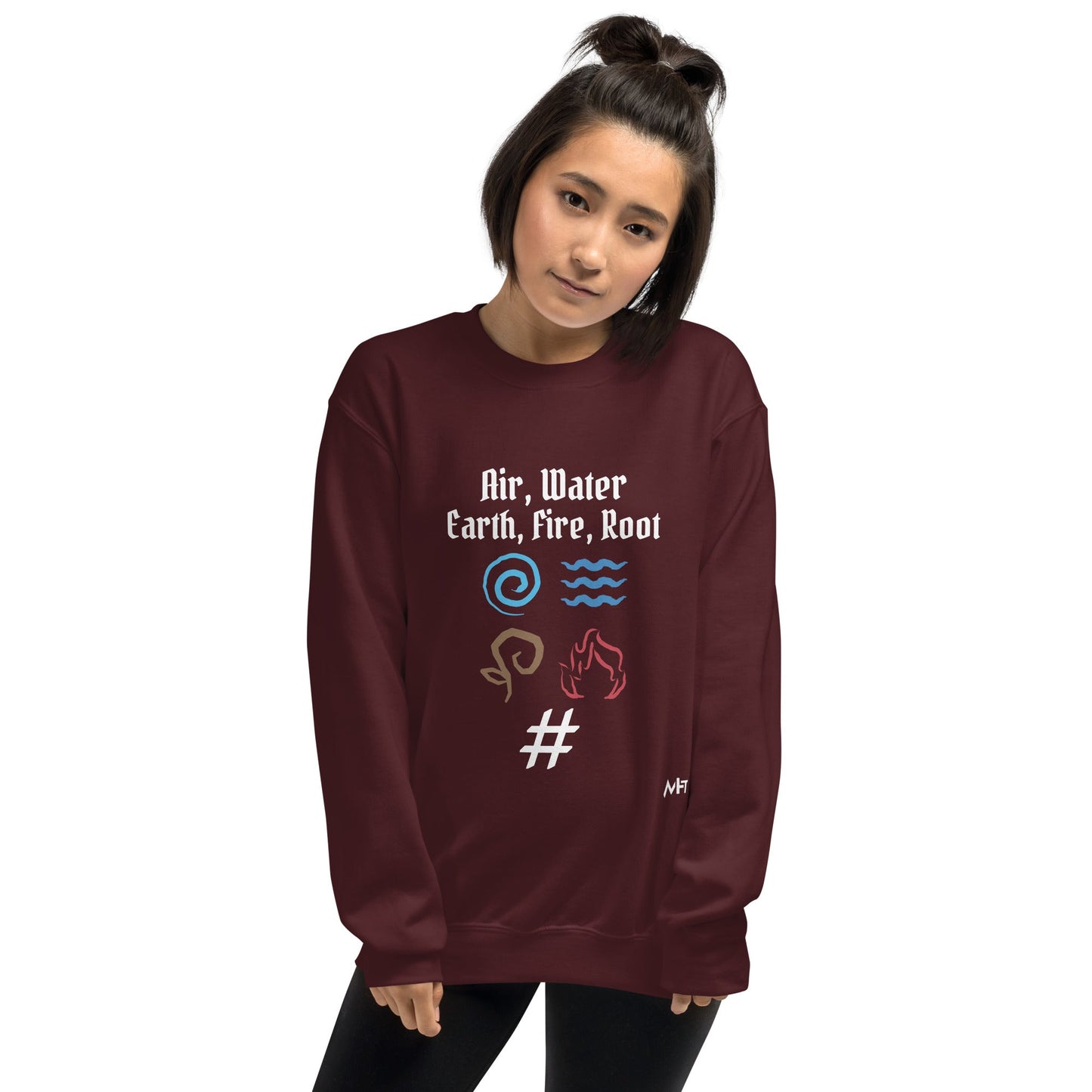Air, Water, Earth, Fire, Root - Unisex Sweatshirt by DarkByteGear