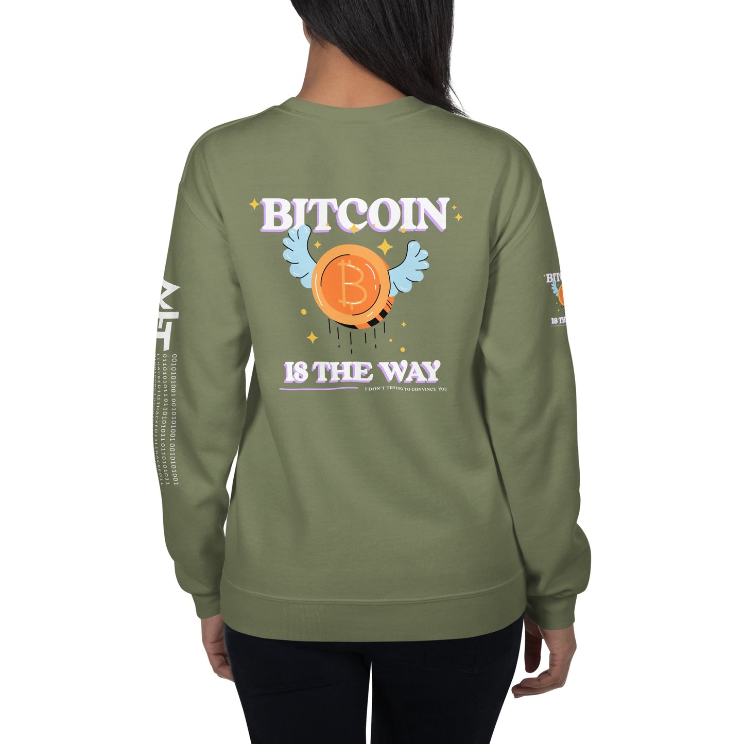 Bitcoin is the way - Unisex Sweatshirt (back print) by DarkByteGear