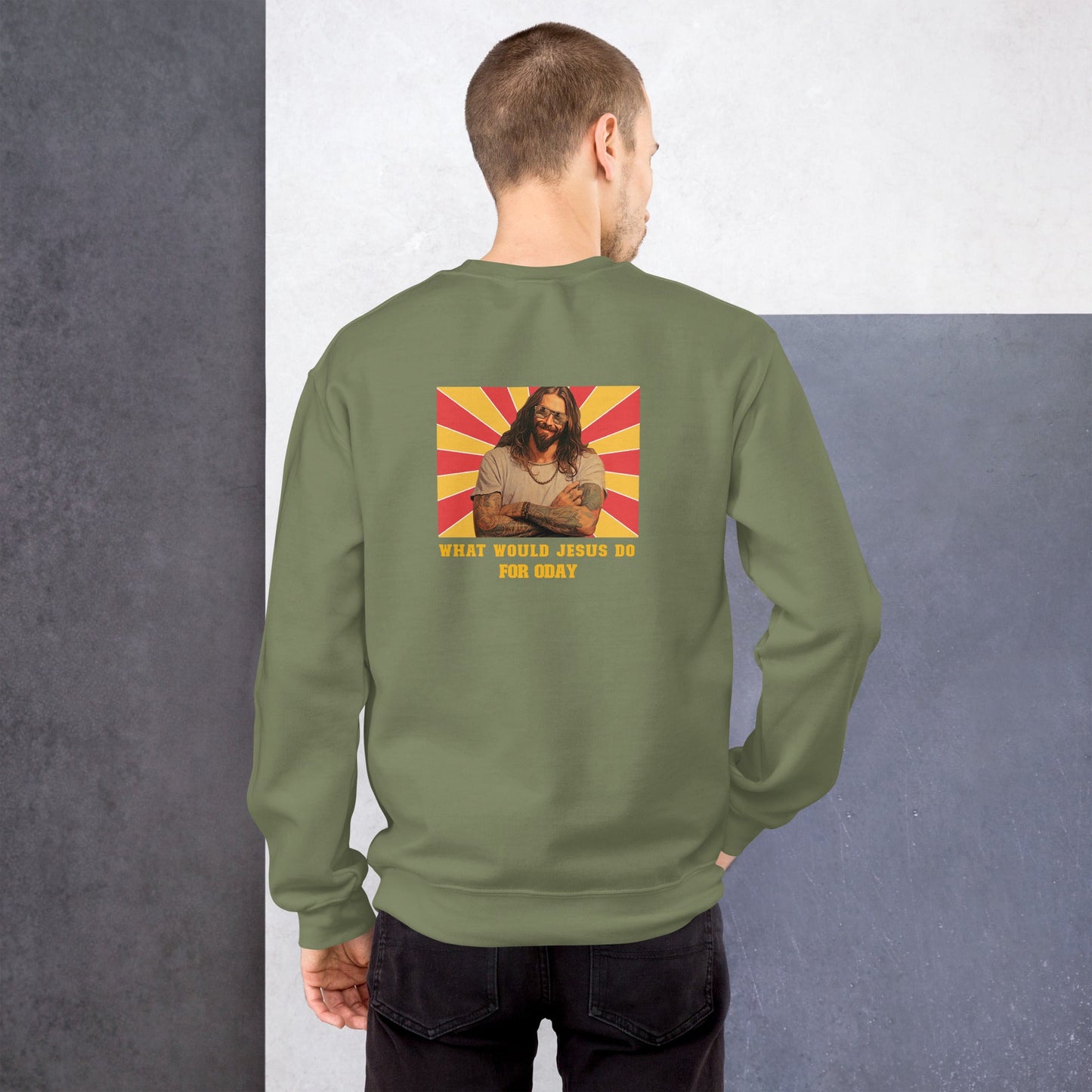 What would Jesus do for 0day v1 - Unisex Sweatshirt ( Back Print ) by DarkByteGear