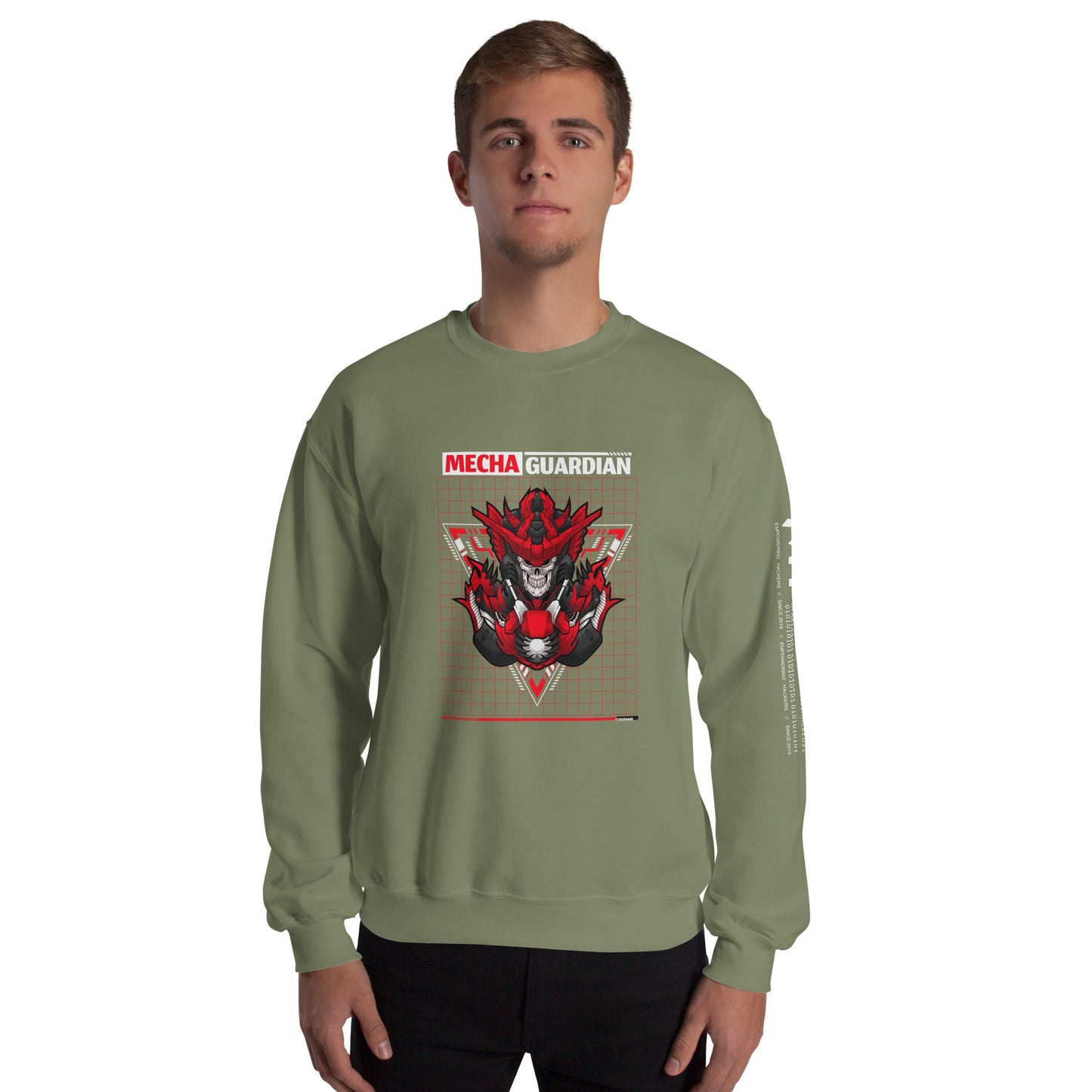 Red Mecha Guardian - Unisex Sweatshirt by DarkByteGear