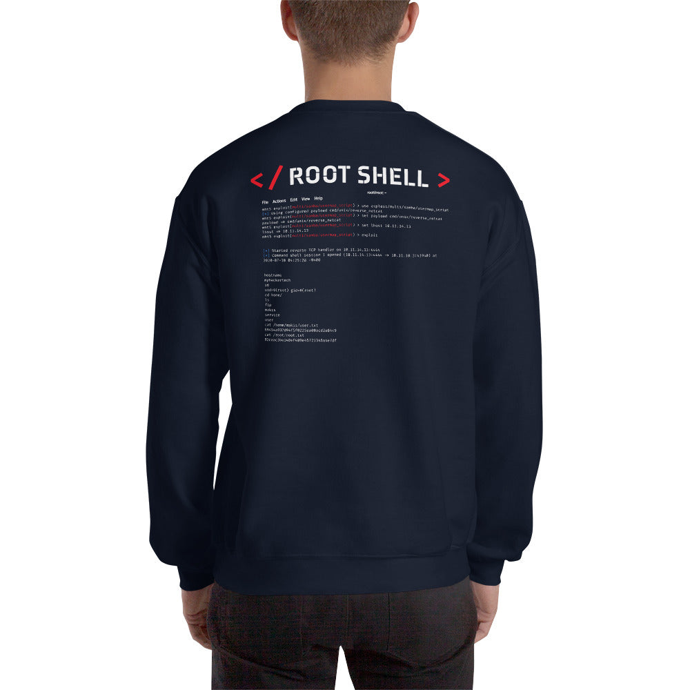 root shell - Unisex Sweatshirt (back print) by DarkByteGear