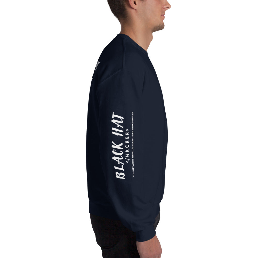 Black Hat Hacker V2 - Unisex Sweatshirt (all sides print) by DarkByteGear