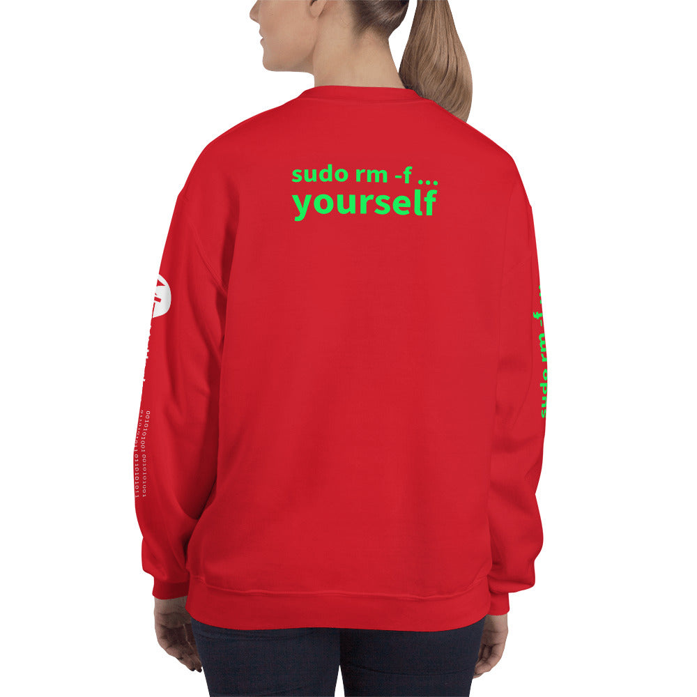 sudo rm -f yourself - Unisex Sweatshirt (all sides print) by DarkByteGear