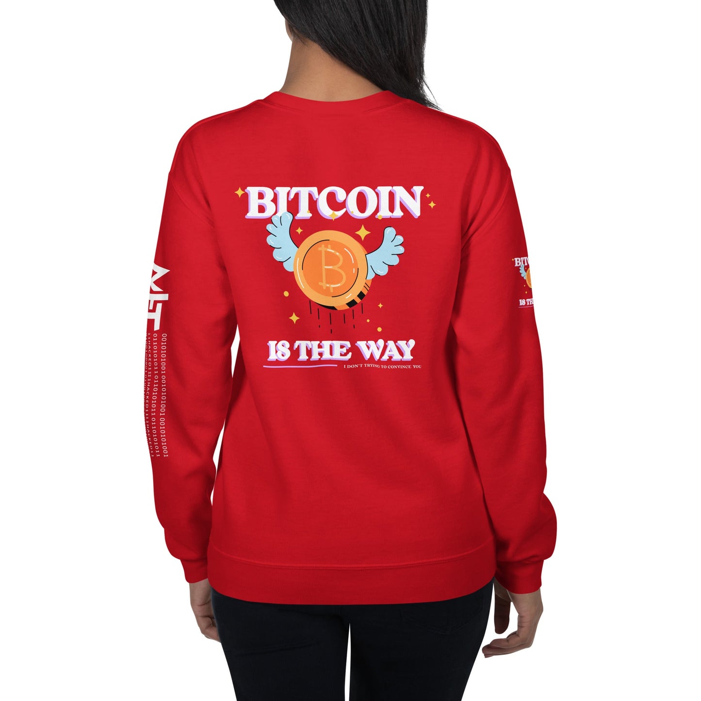 Bitcoin is the way - Unisex Sweatshirt (back print) by DarkByteGear