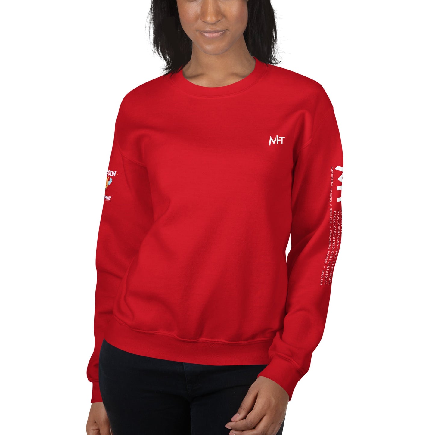 Bitcoin is the way - Unisex Sweatshirt (back print) by DarkByteGear