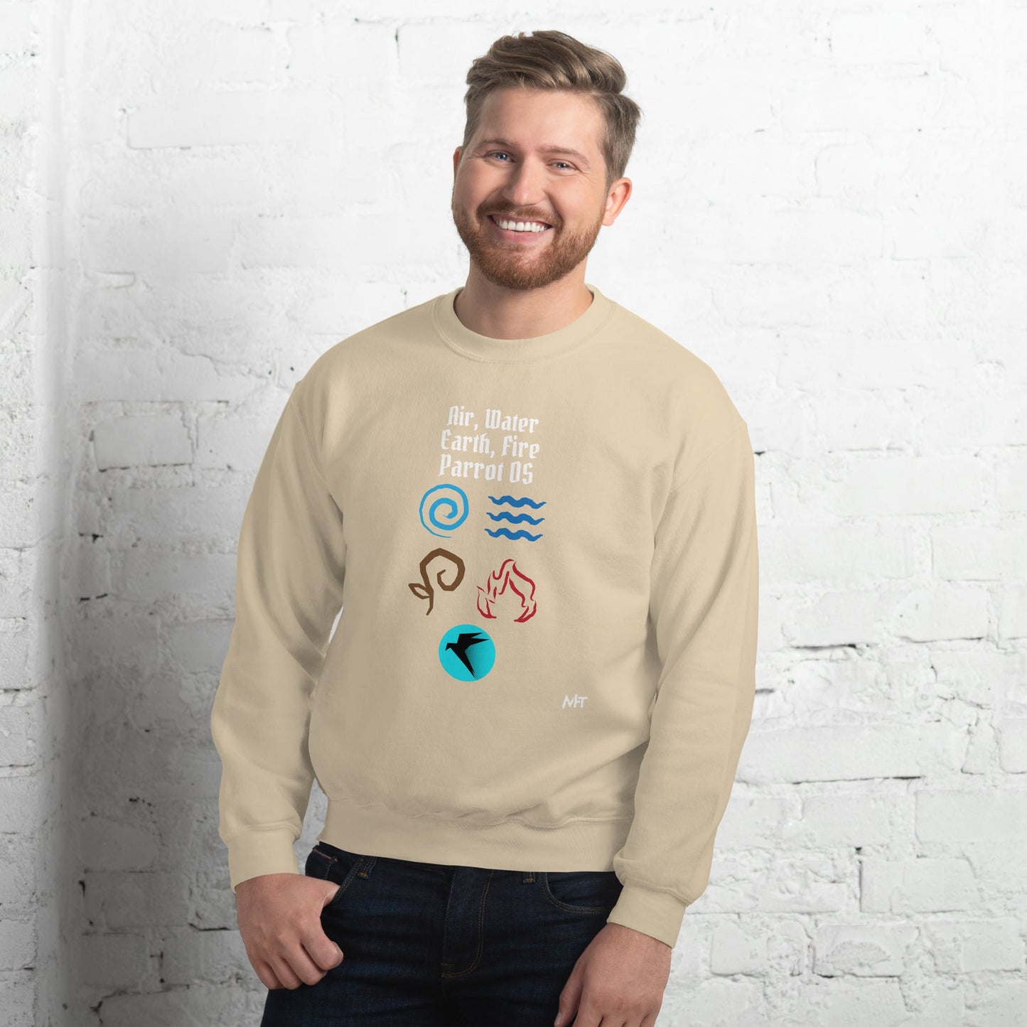 Air, Water, Earth, Fire, Parrot OS - Unisex Sweatshirt by DarkByteGear