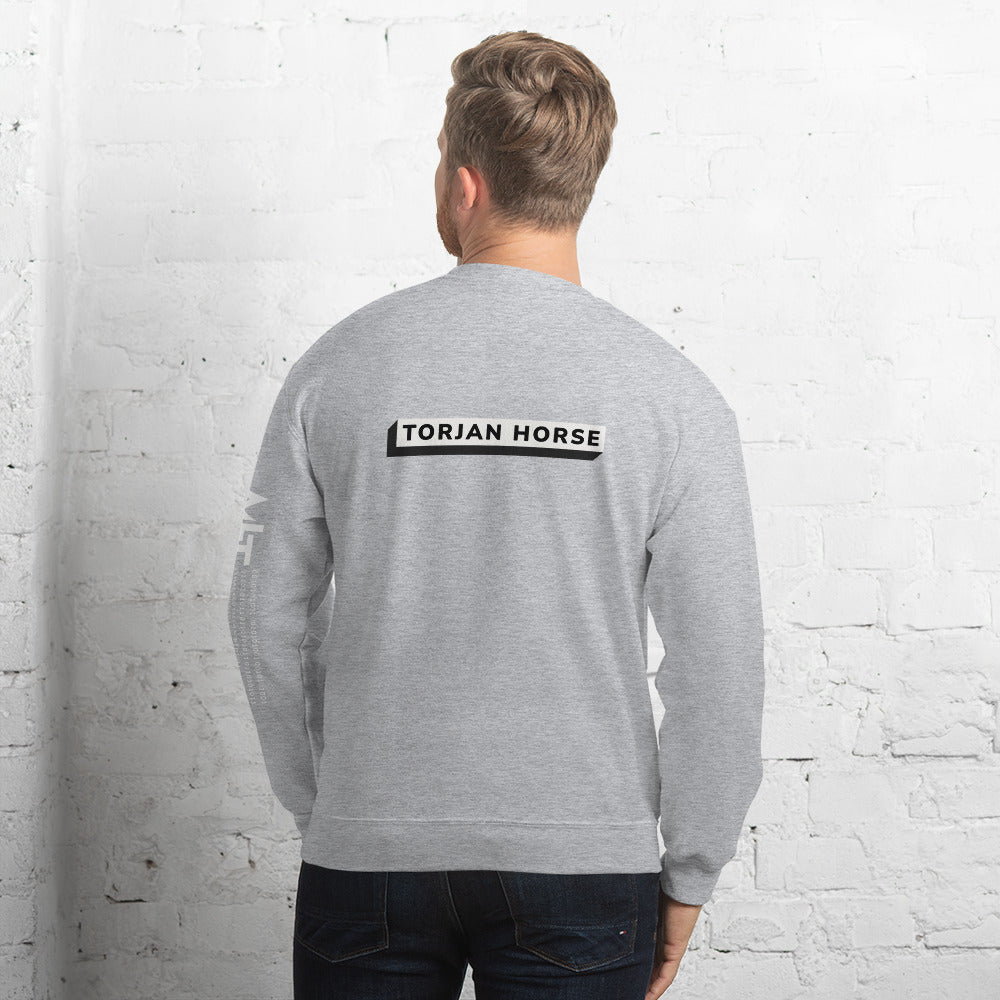Trojan Horse - Unisex Sweatshirt (back print) by DarkByteGear
