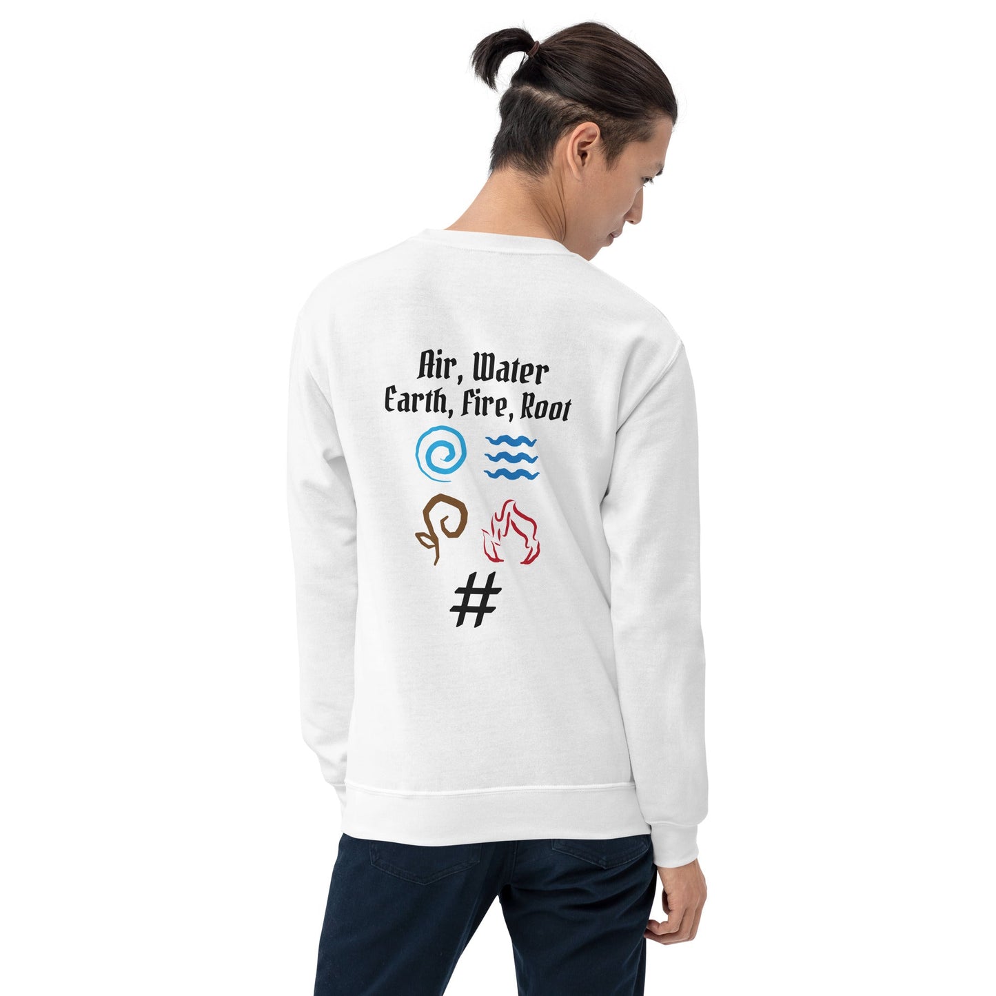 Air, Water, Earth, Fire, Root - Unisex Sweatshirt by DarkByteGear