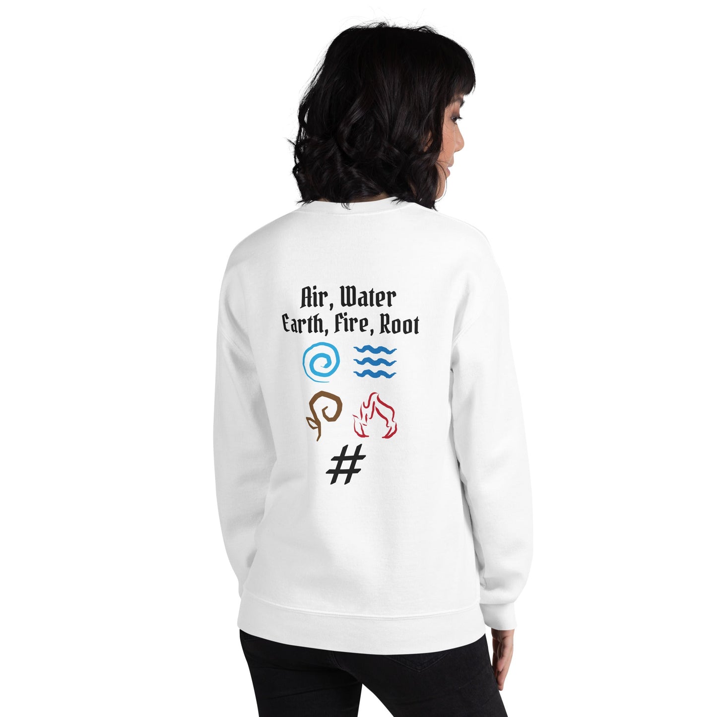 Air, Water, Earth, Fire, Root - Unisex Sweatshirt by DarkByteGear