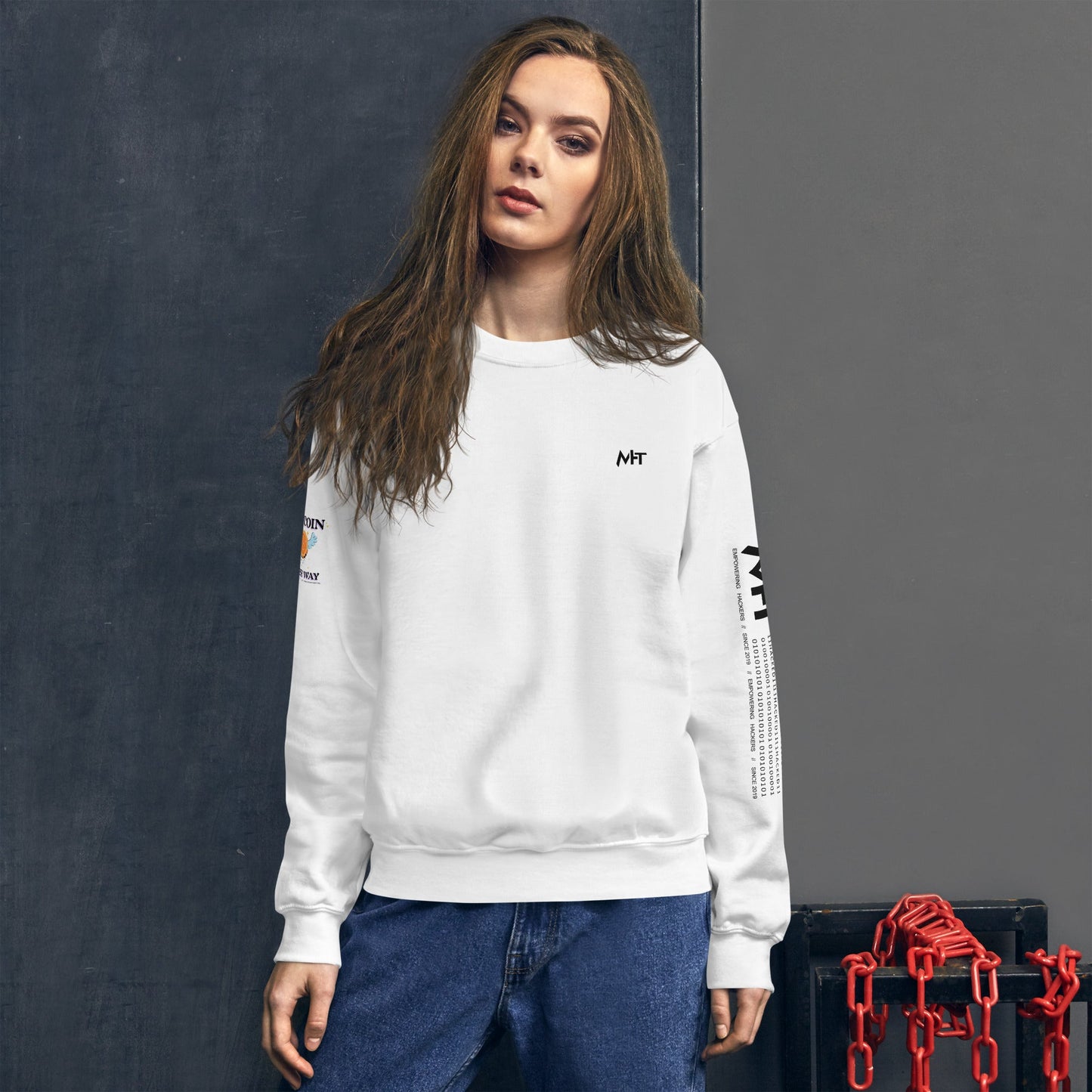 Bitcoin is the way - Unisex Sweatshirt (back print) by DarkByteGear