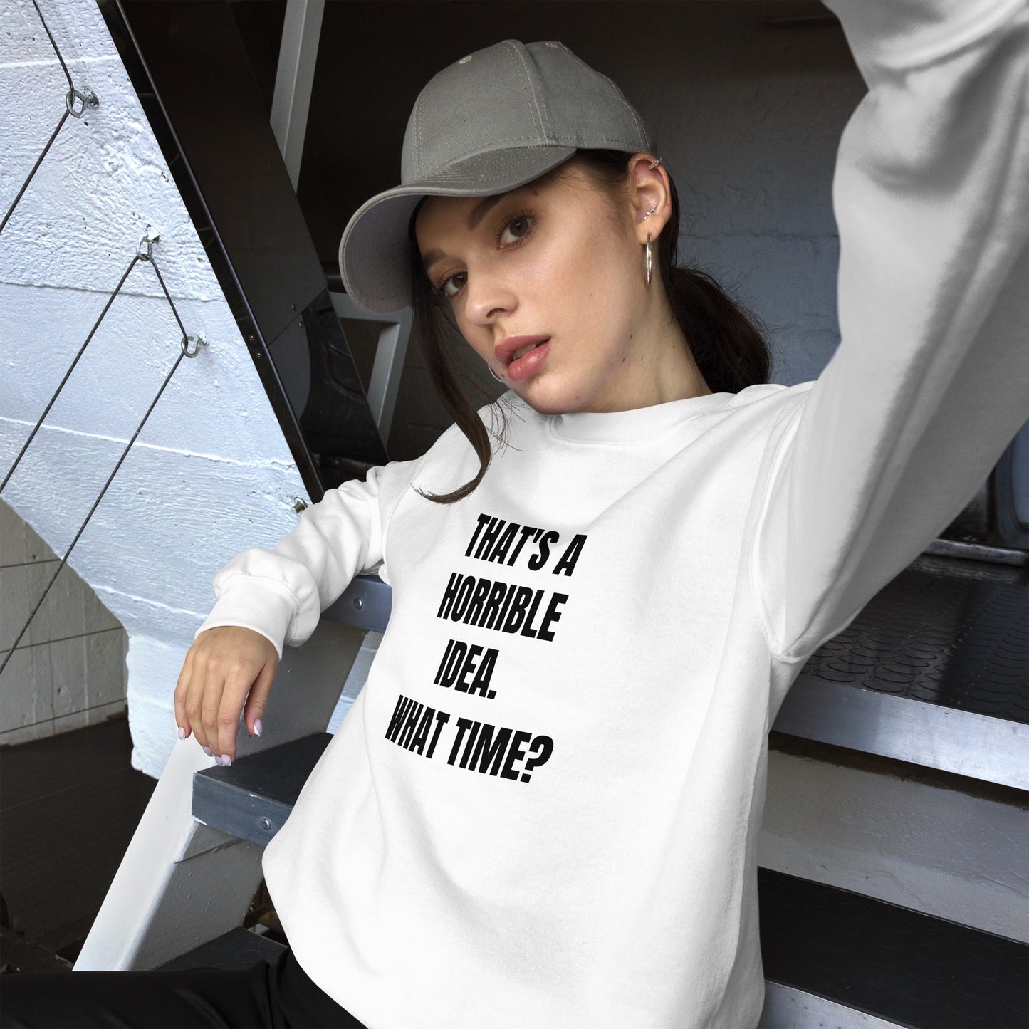 That's a horrible idea. What time? - Unisex Sweatshirt by DarkByteGear