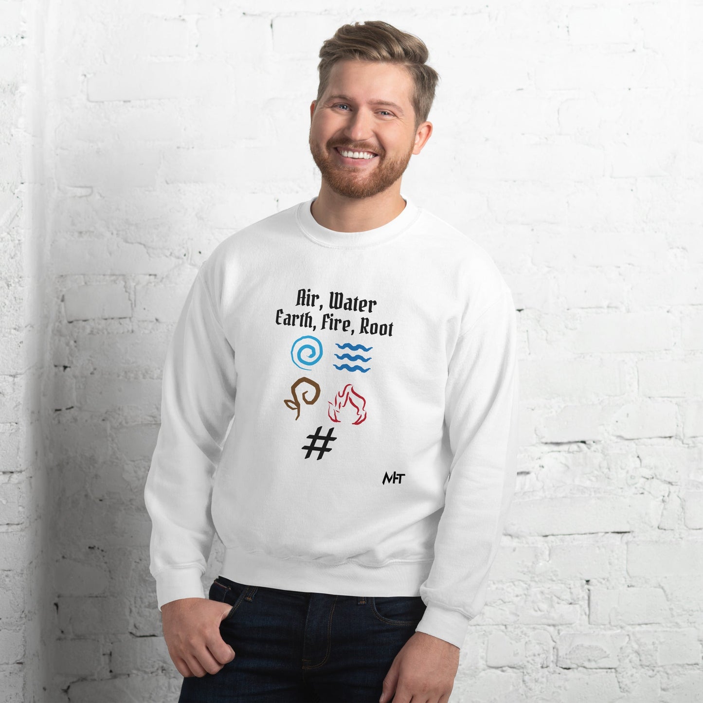 Air, Water, Earth, Fire, Root - Unisex Sweatshirt by DarkByteGear