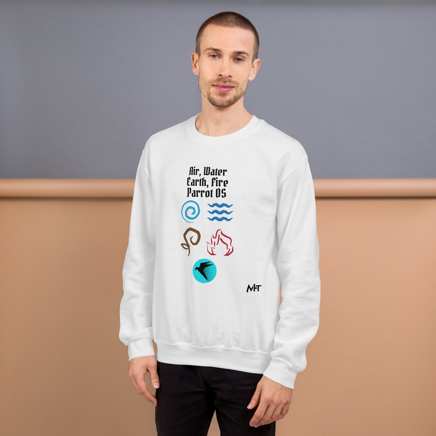 Air, Water, Earth, Fire, Parrot OS - Unisex Sweatshirt by DarkByteGear