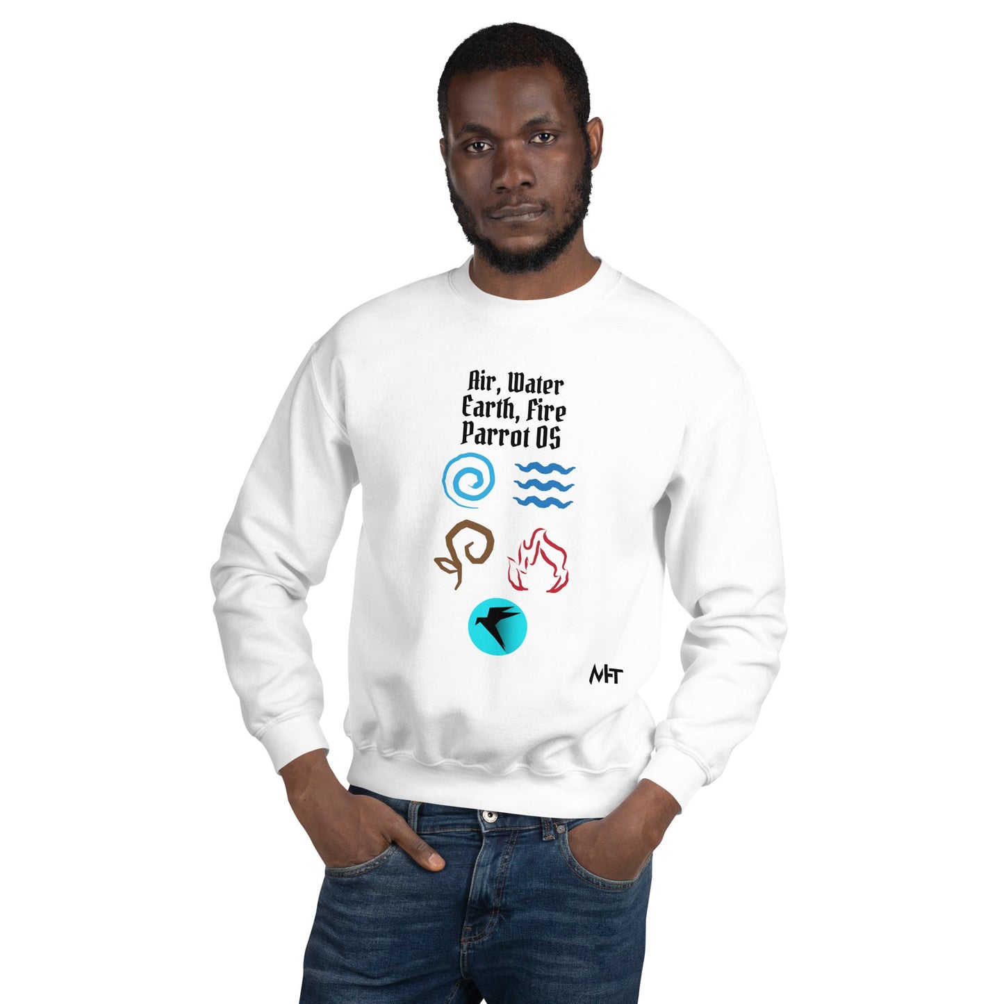 Air, Water, Earth, Fire, Parrot OS - Unisex Sweatshirt by DarkByteGear