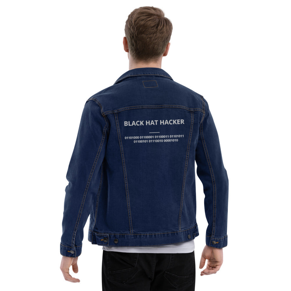 Black Hat Hacker V2 - Unisex denim jacket by DarkByteGear