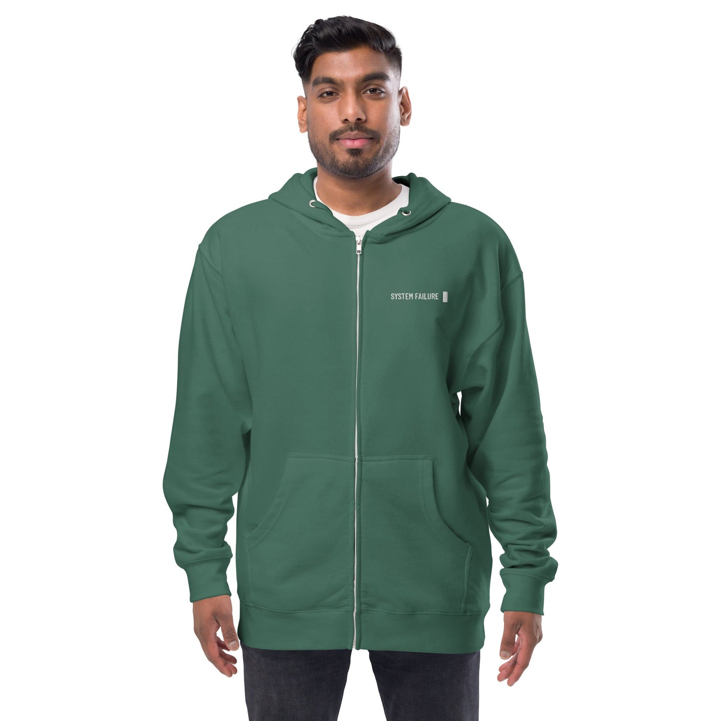 System failure - Unisex fleece zip up hoodie by DarkByteGear